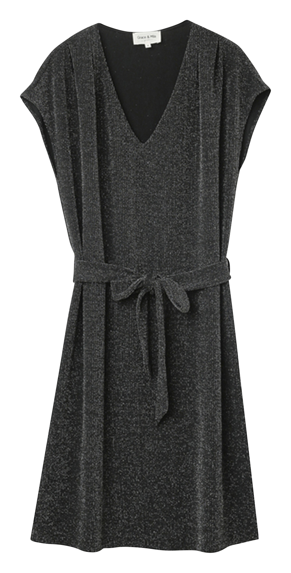 Robe courte ceinturée  GRACE ET MILA Gris