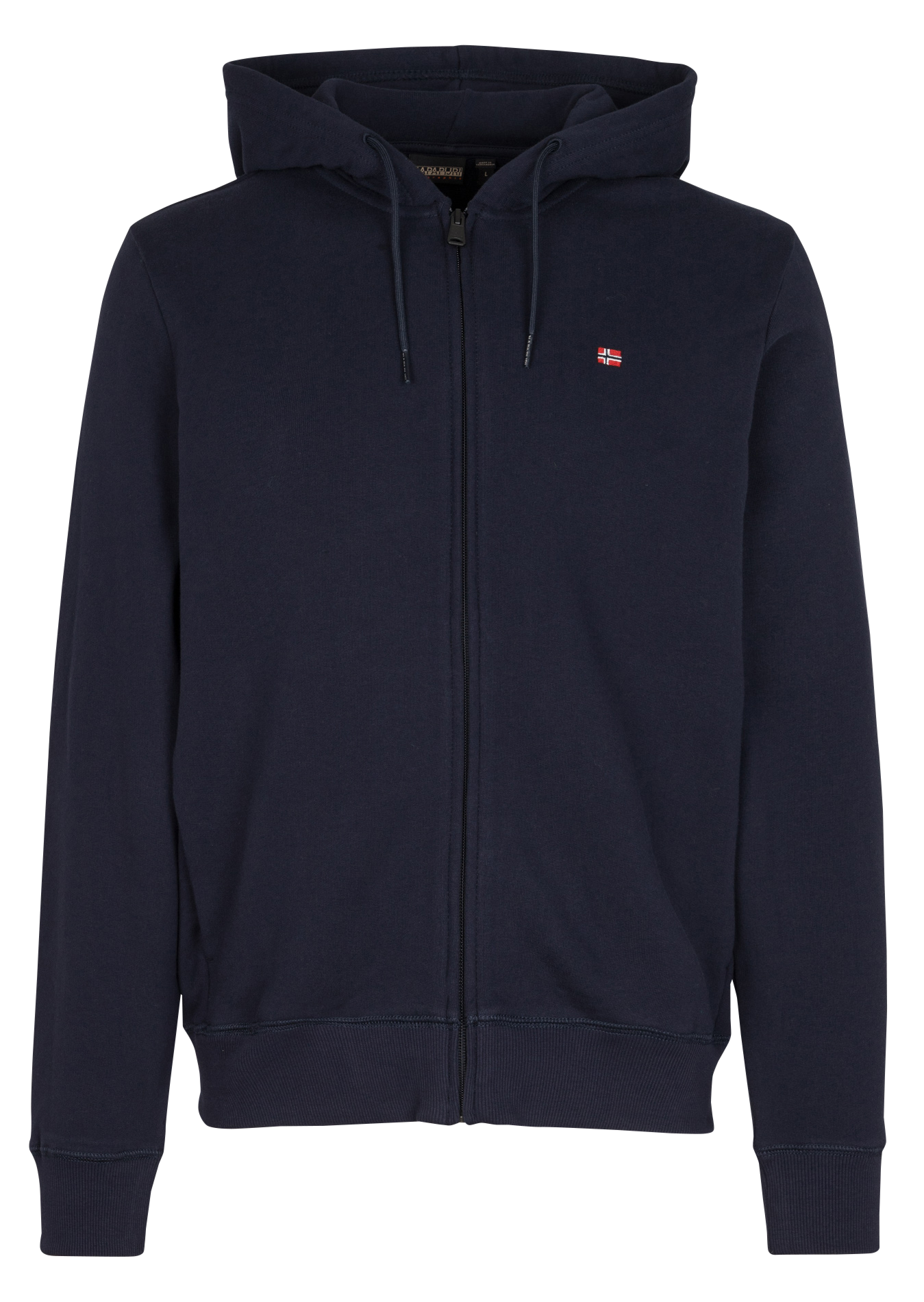 Sweat zippé à capuche en coton NAPAPIJRI Bleu