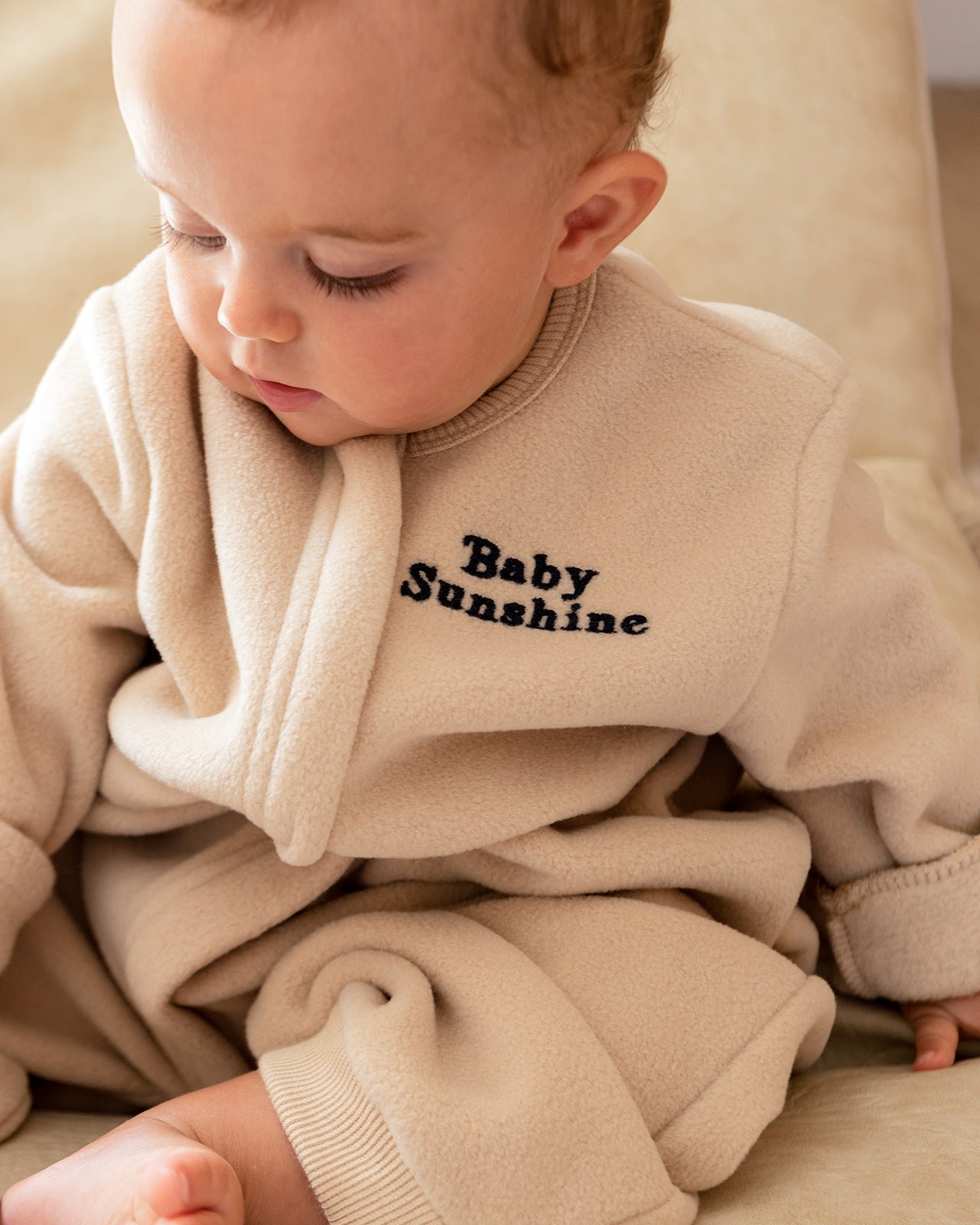 The mini baby sunshine jumpsuit in recycled fleece EMOI EMOI Beige