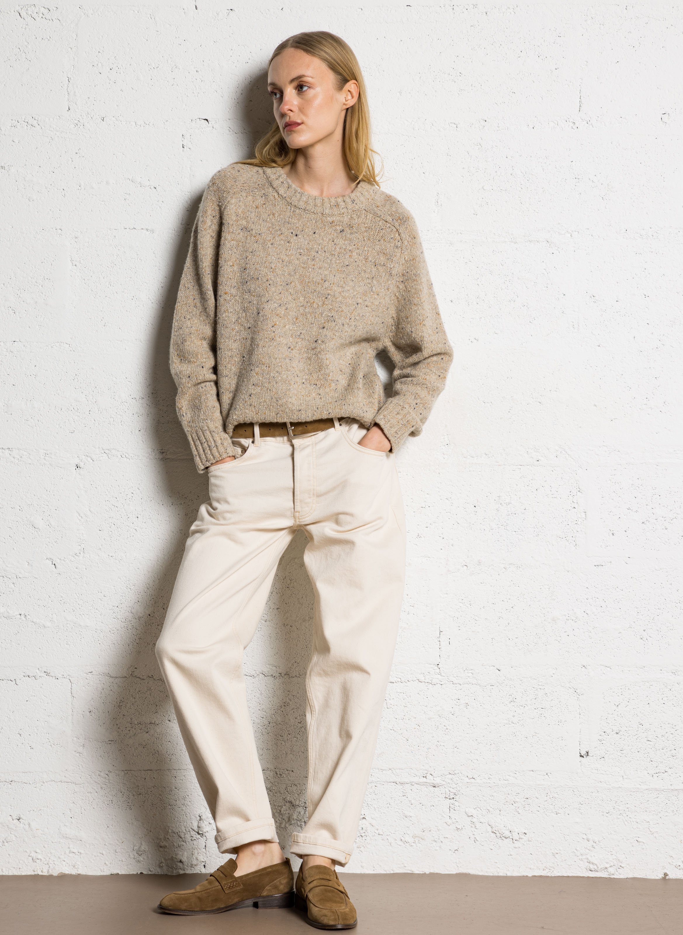 Pull oversize en laine mélangée JC SOPHIE Marron