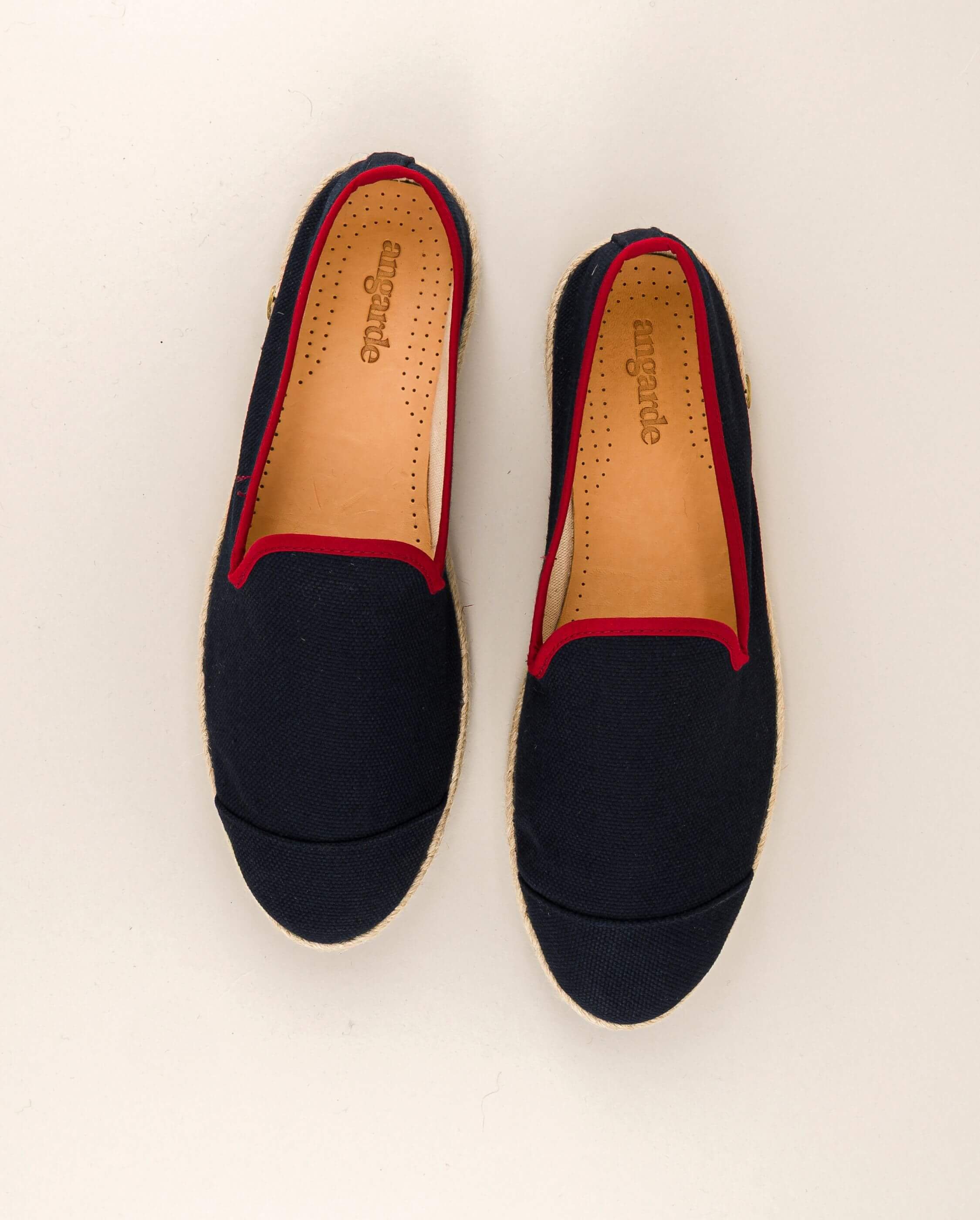 Men's cotton espadrilles, navy red ANGARDE Blue