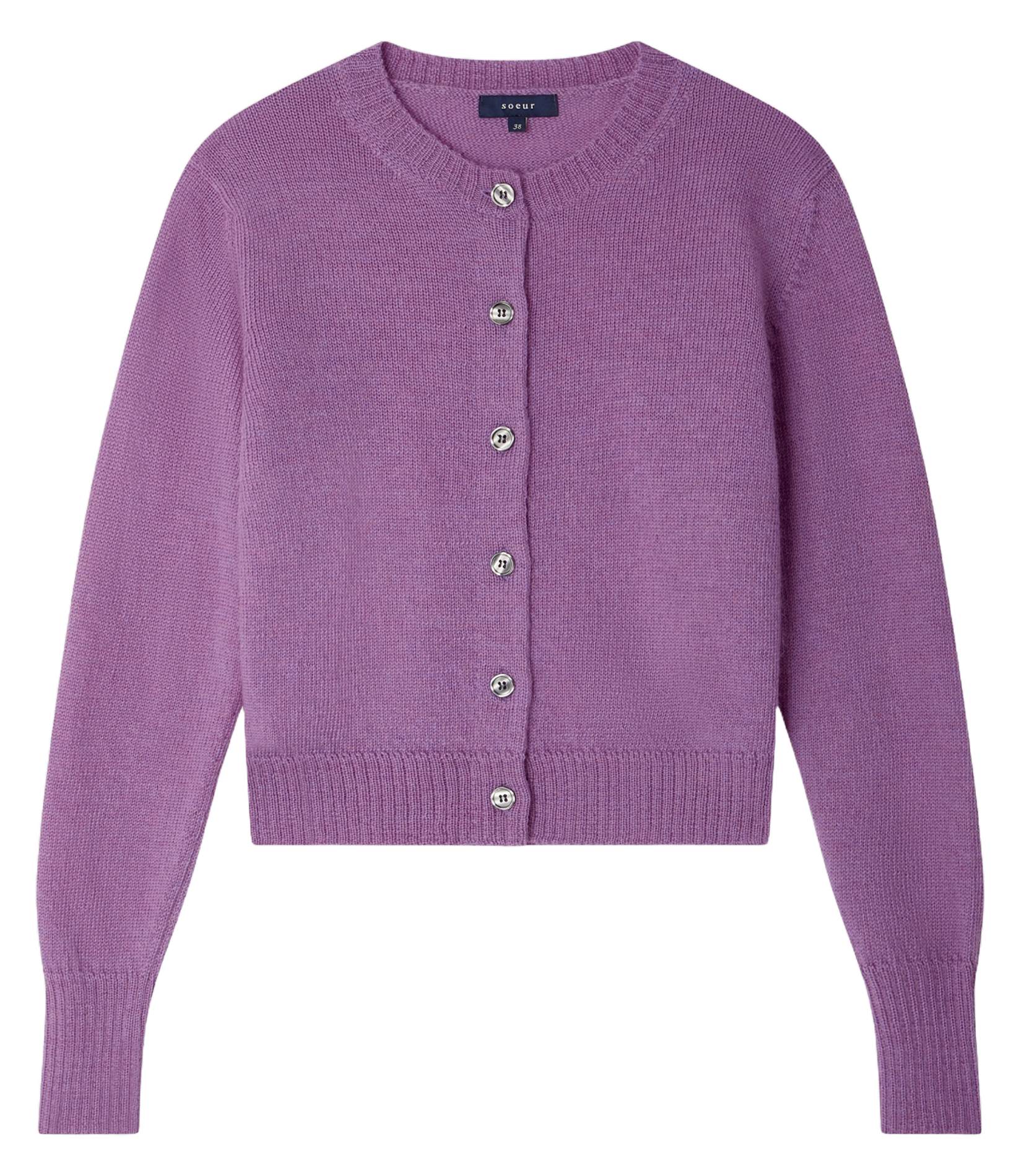 Straight round-neck vest in merino wool and alpaca SOEUR Purple