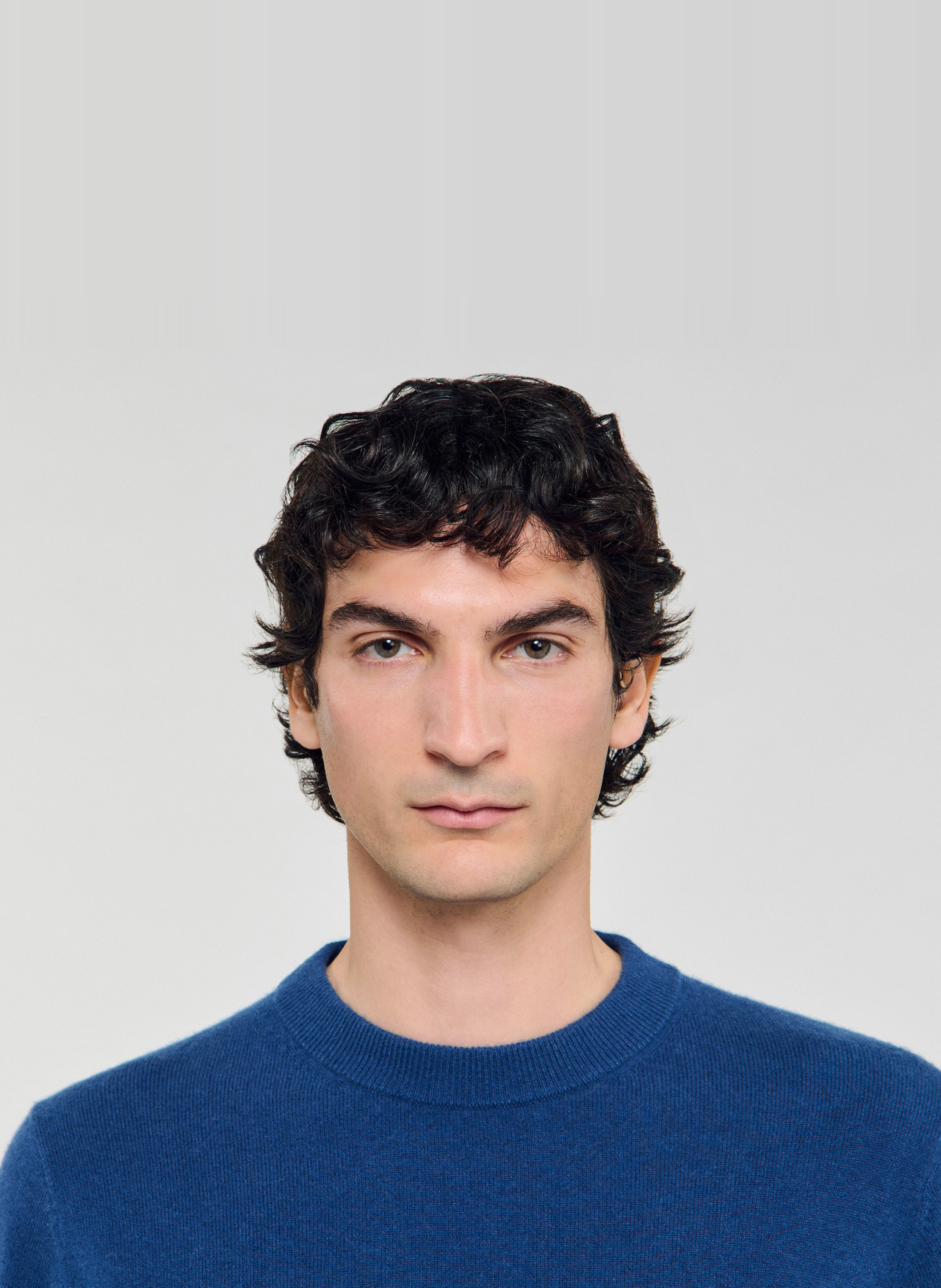 Regular-fit round-neck cashmere sweater SANDRO Blue