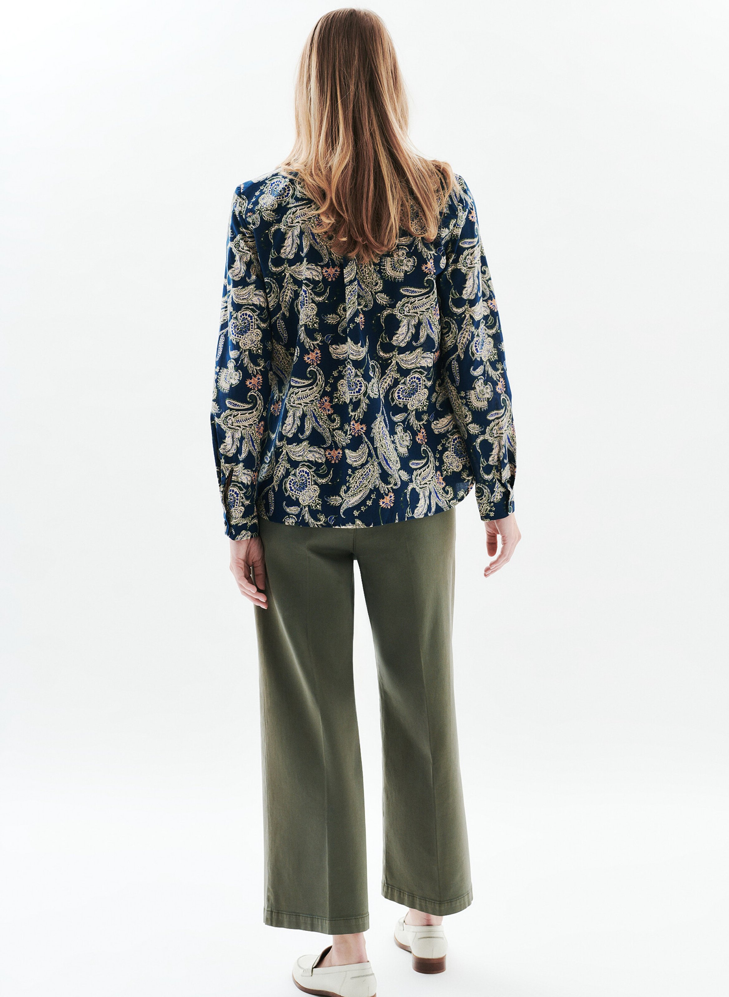 Chemise col classique imprimée CAROLL Bleu