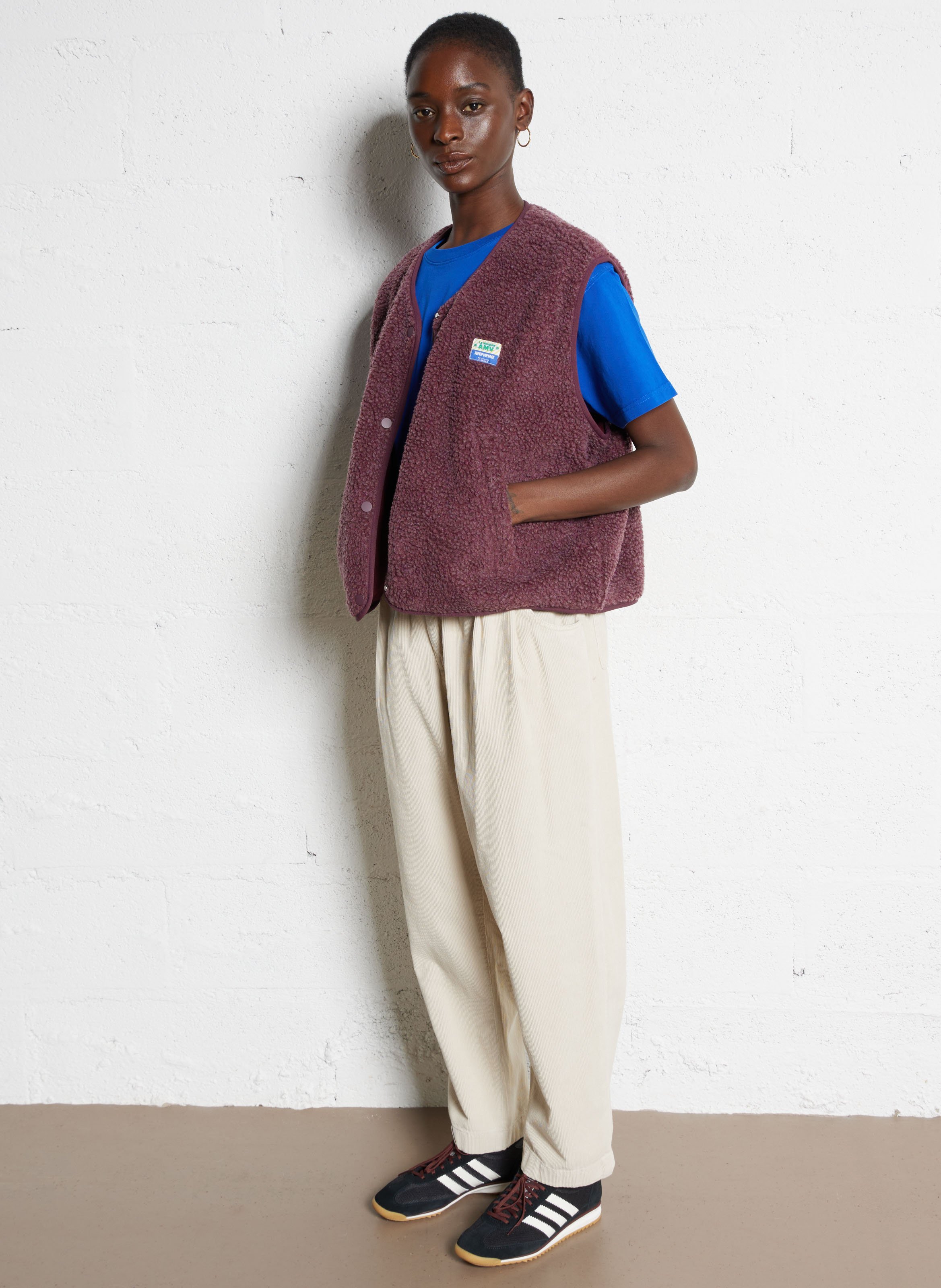 Weste aus Sweatstoff mit Rundhalskragen AMERICAN VINTAGE Rot