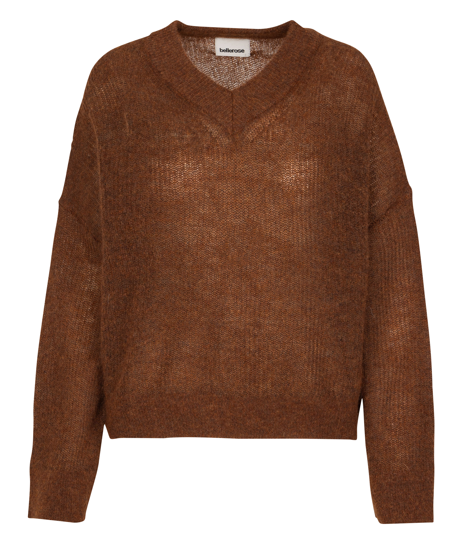 Wijde trui van mohairmix met V-hals BELLEROSE Blauw