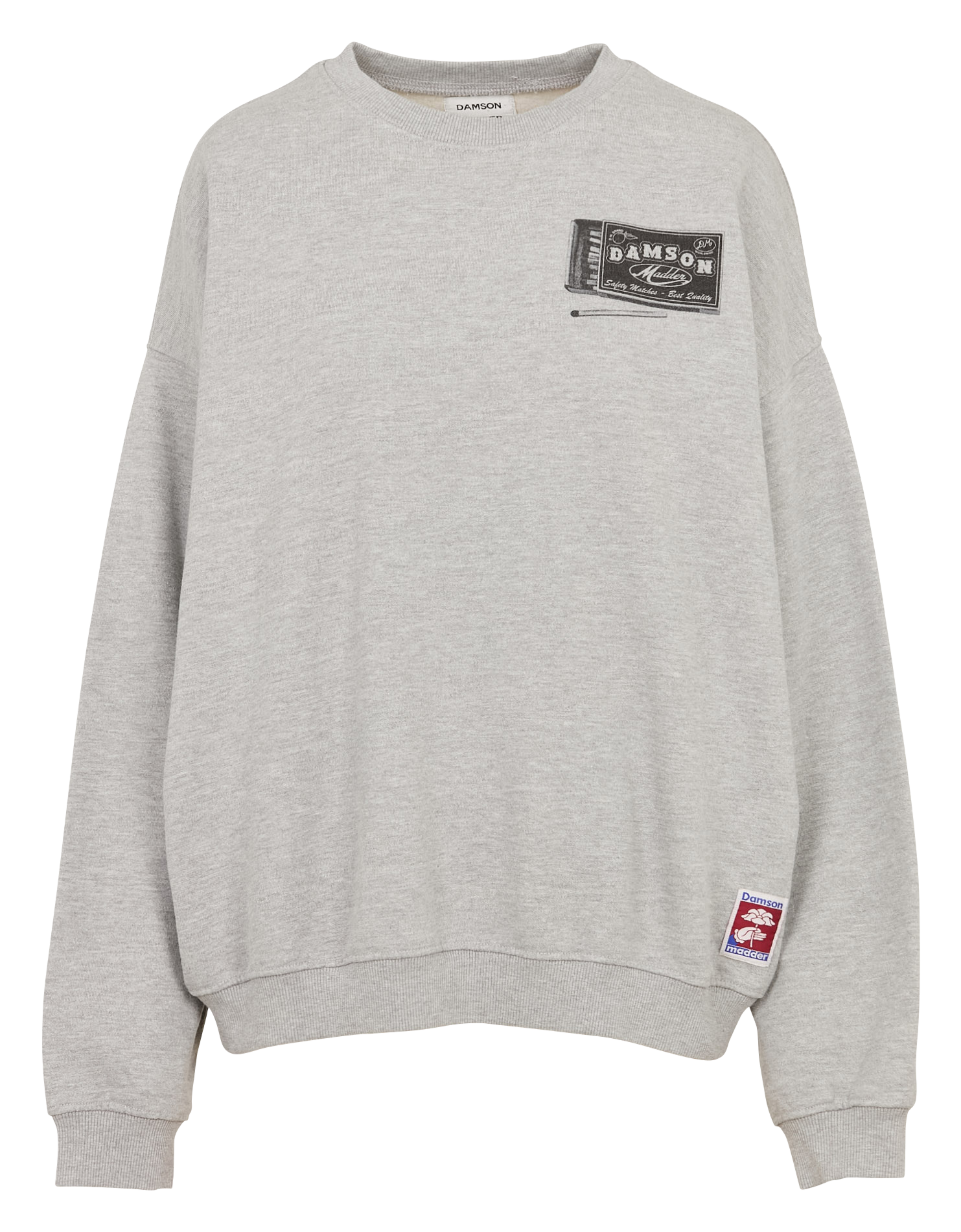 Sweat ample imprimé en coton bio DAMSON MADDER Gris