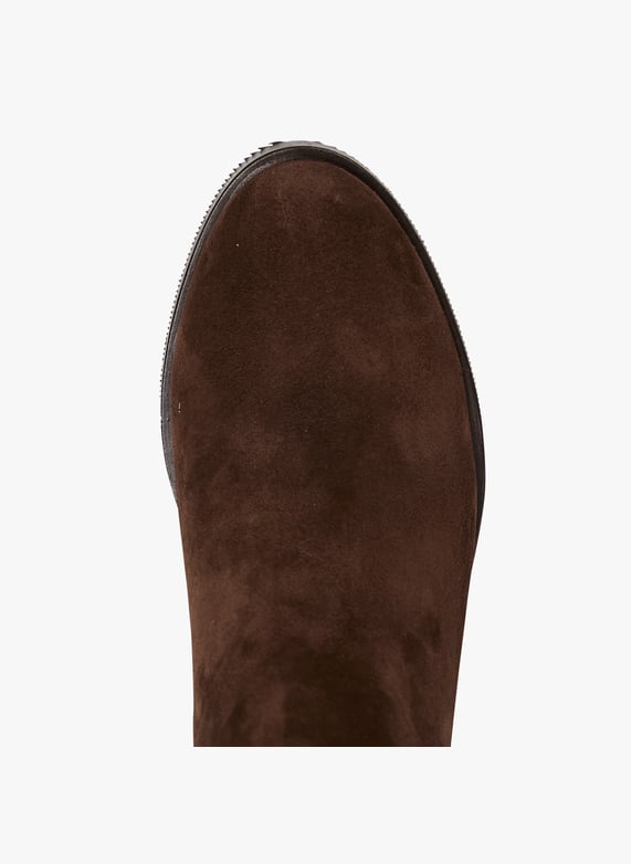 Heeled suede leather mid-calf boots | Brown by MELLOW YELLOW Heeled suede leather mid-calf boots Brown