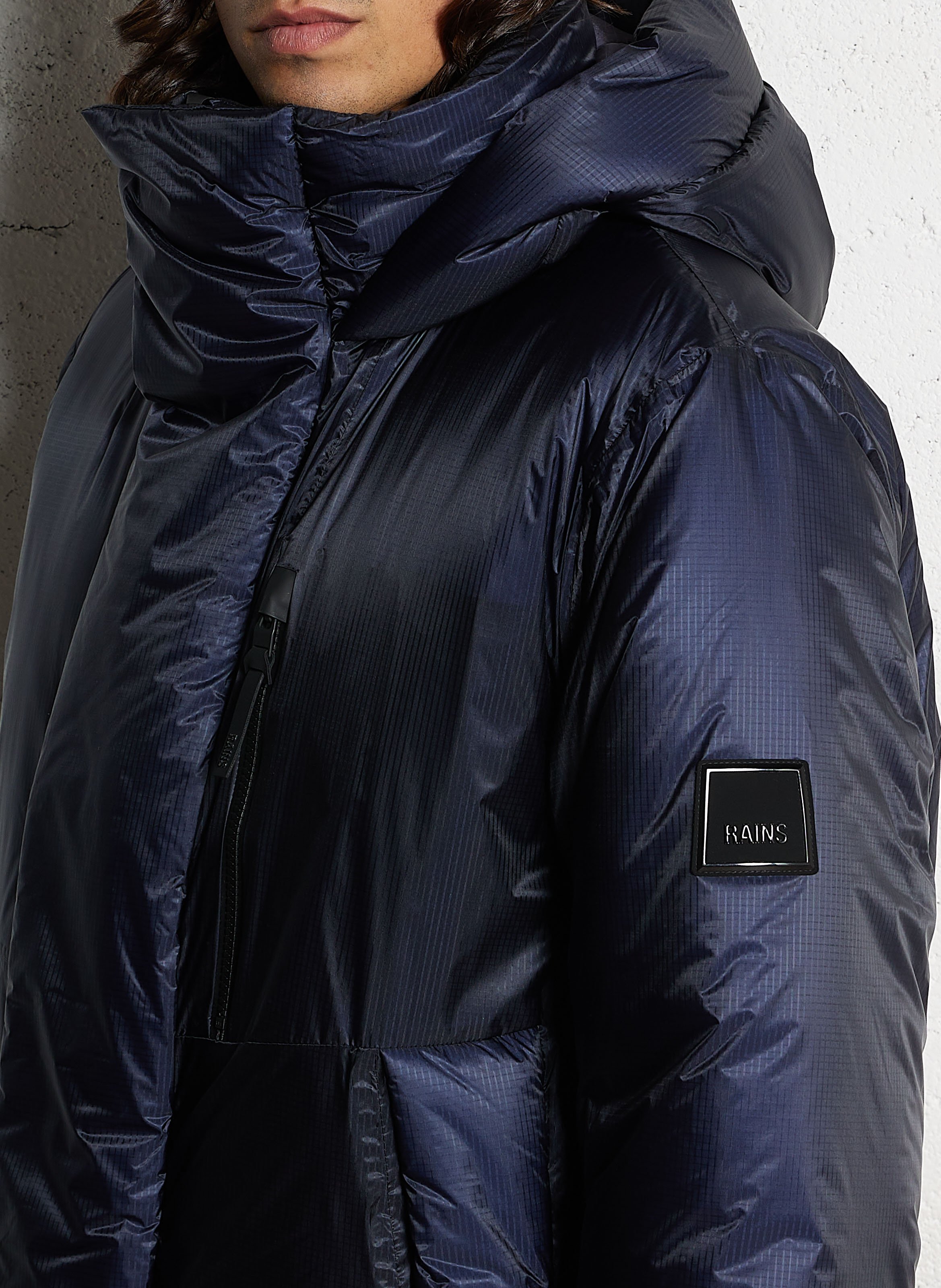 Doudoune oversize col montant RAINS Bleu