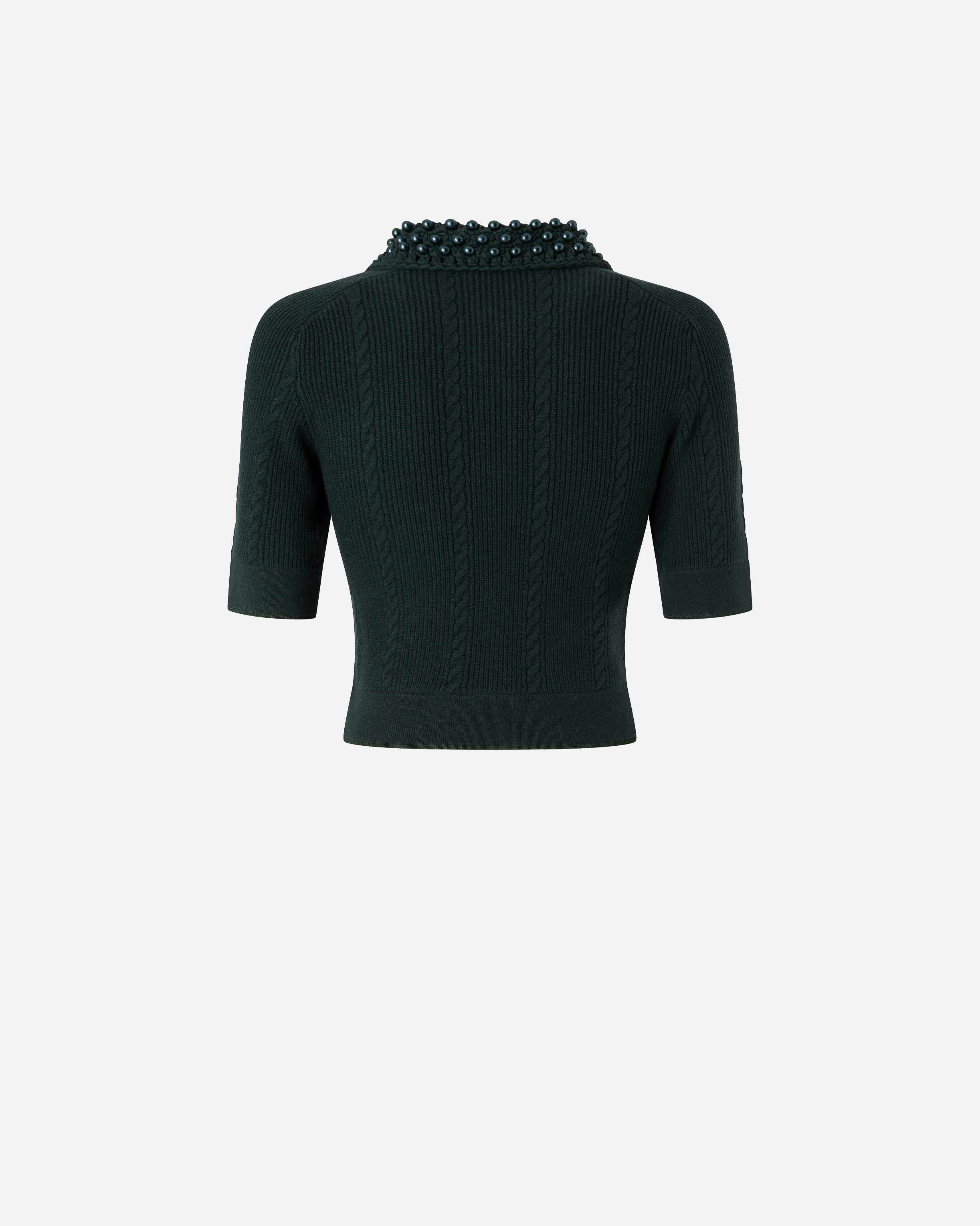 Polo sweater with pearls PINKO Green