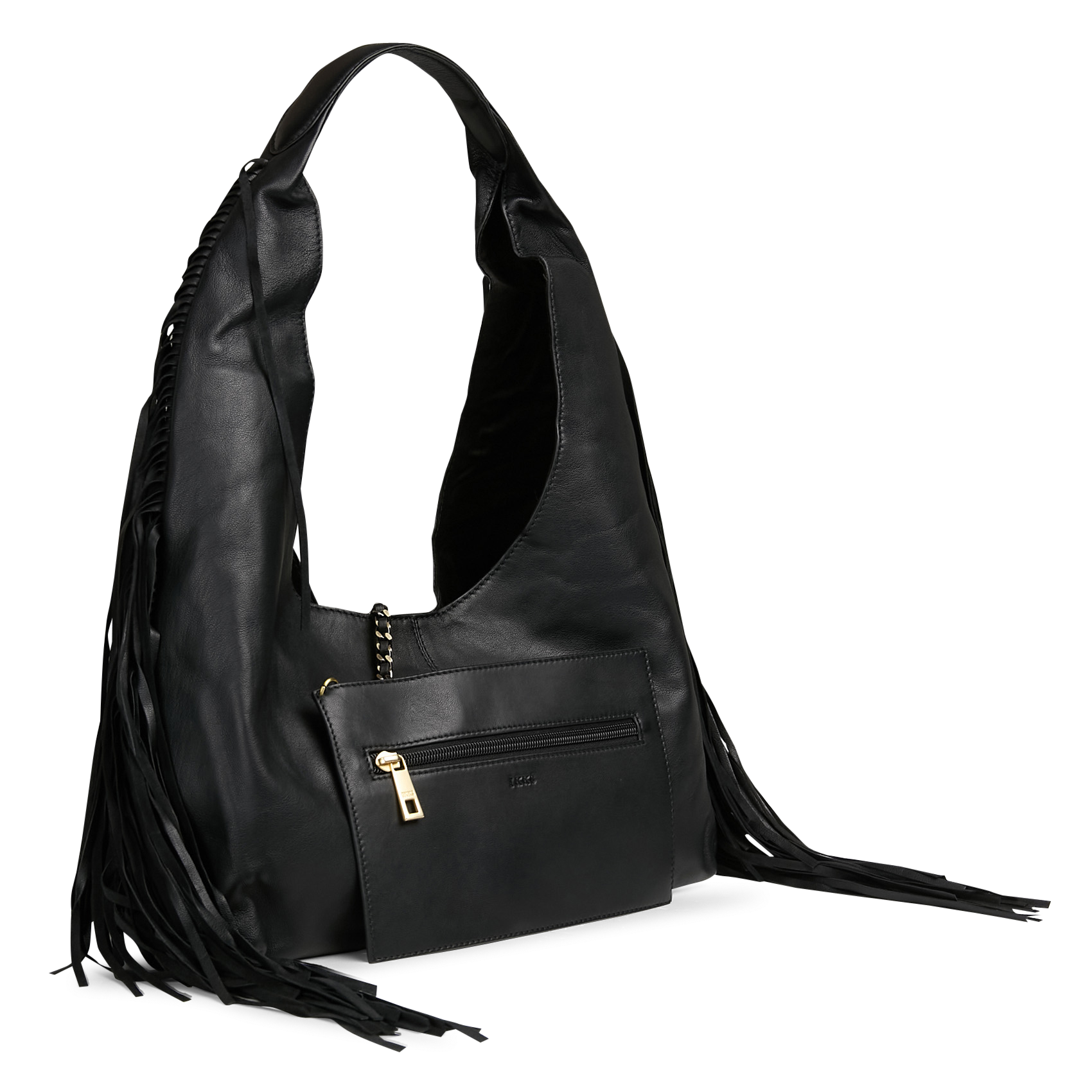 Leather clutch bag IKKS Black