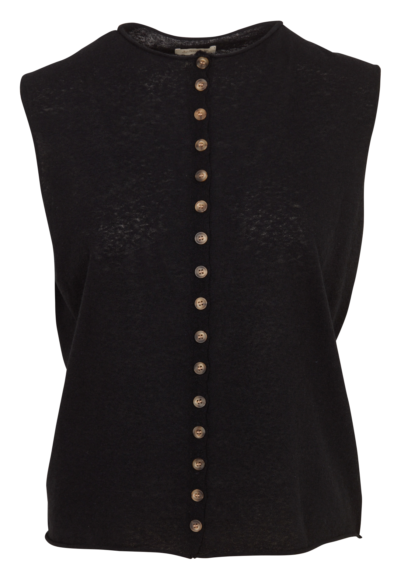 Oversized mouwloos vest met ronde hals JC SOPHIE Zwart