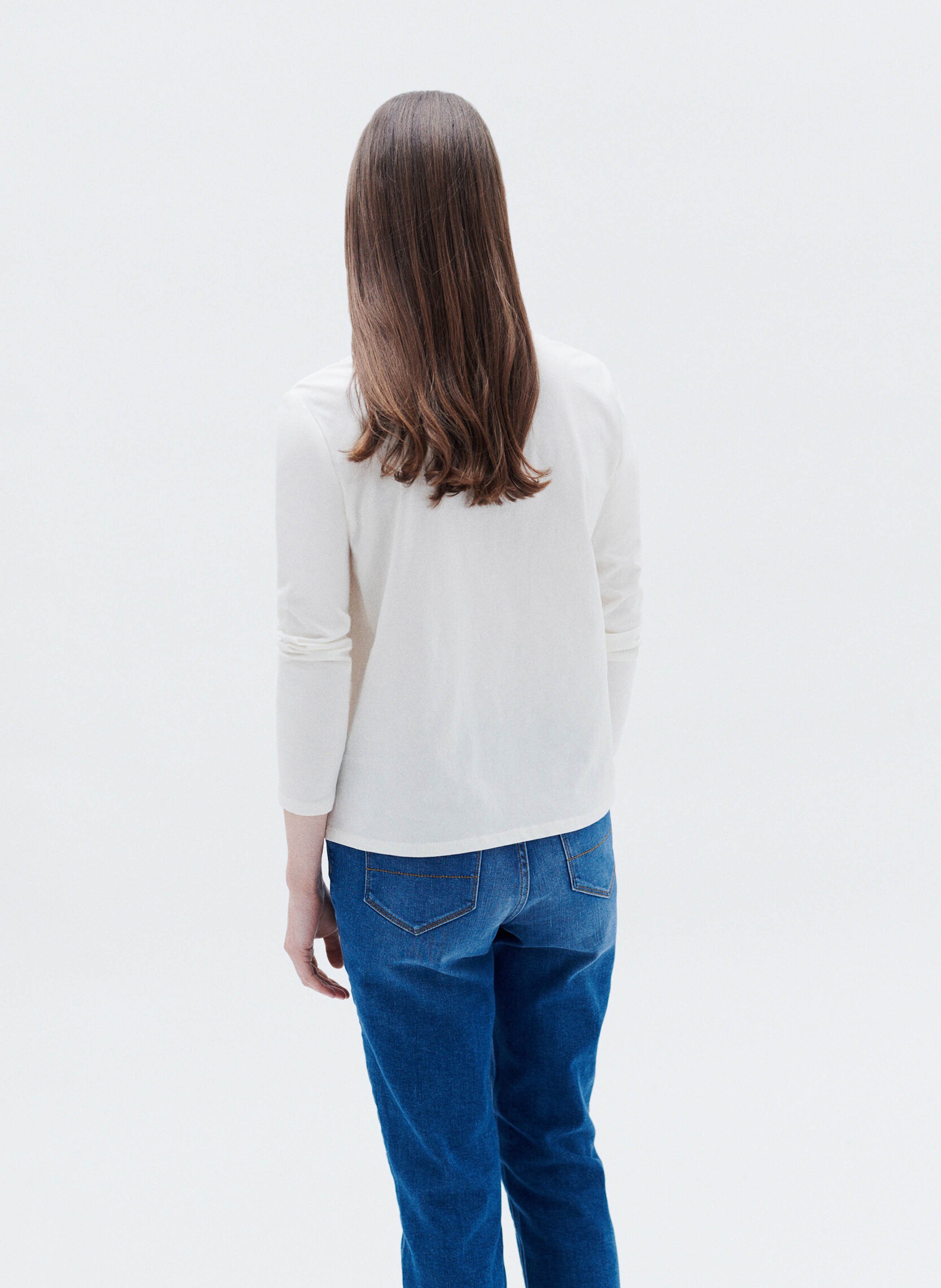 Cotton T-shirt with polo collar CAROLL White