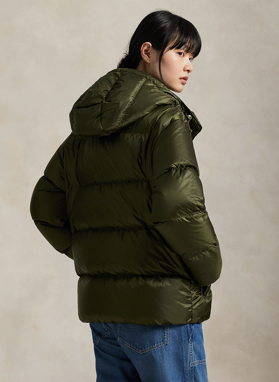 Doudoune col montant à capuche POLO RALPH LAUREN Vert