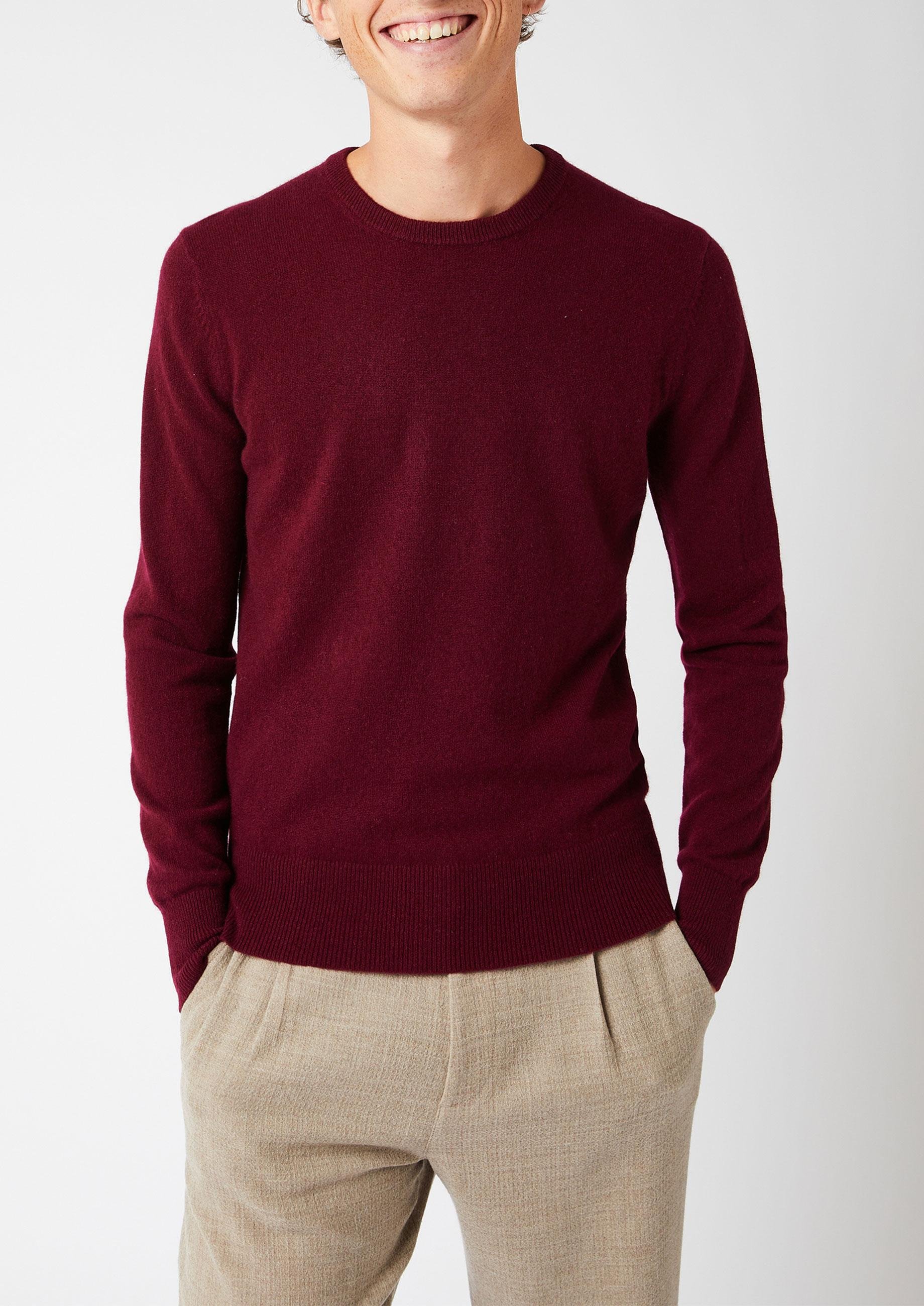 Pull homme col rond en cachemire 2 fils RODIER Rouge