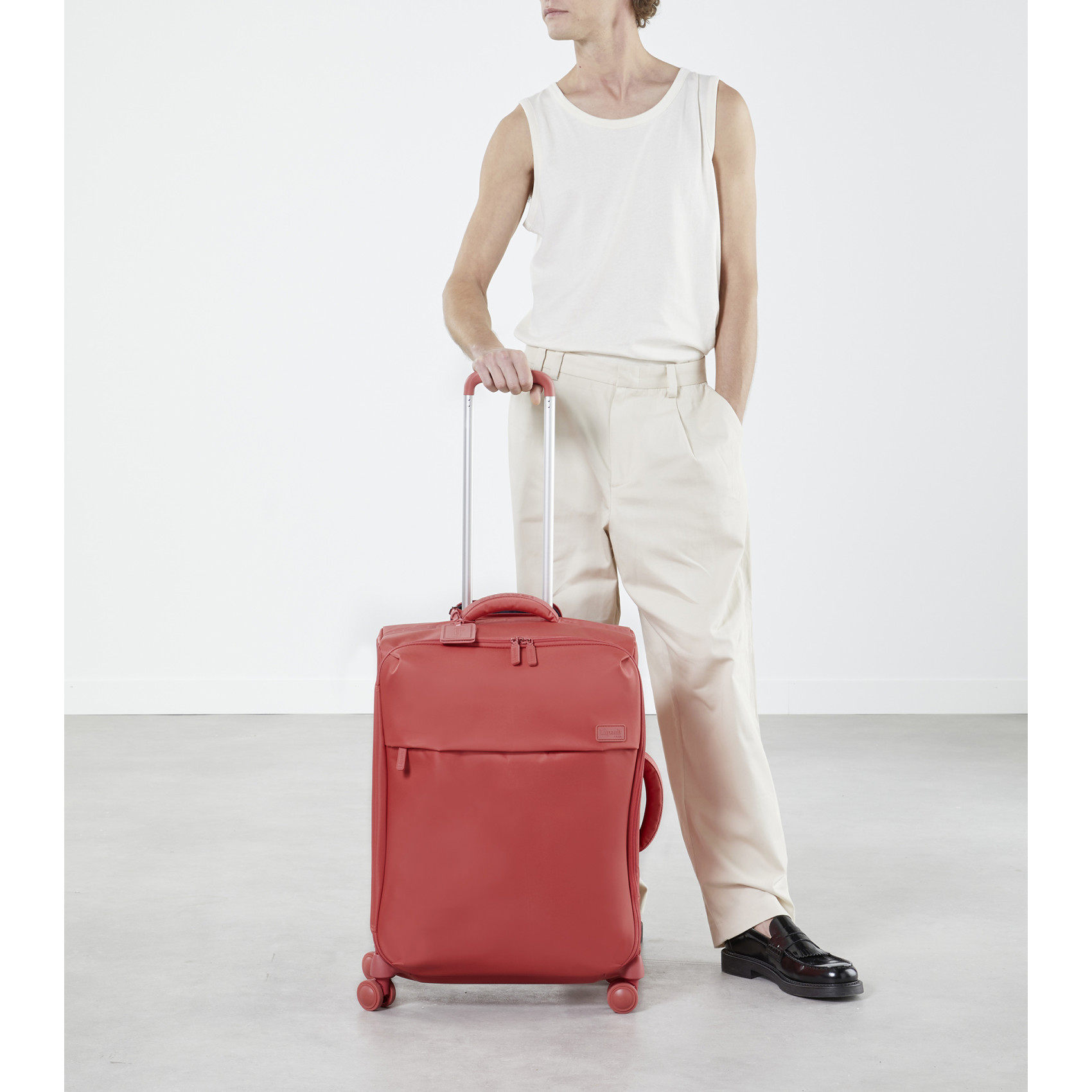 Plume valise 4 roues taille m LIPAULT Rose