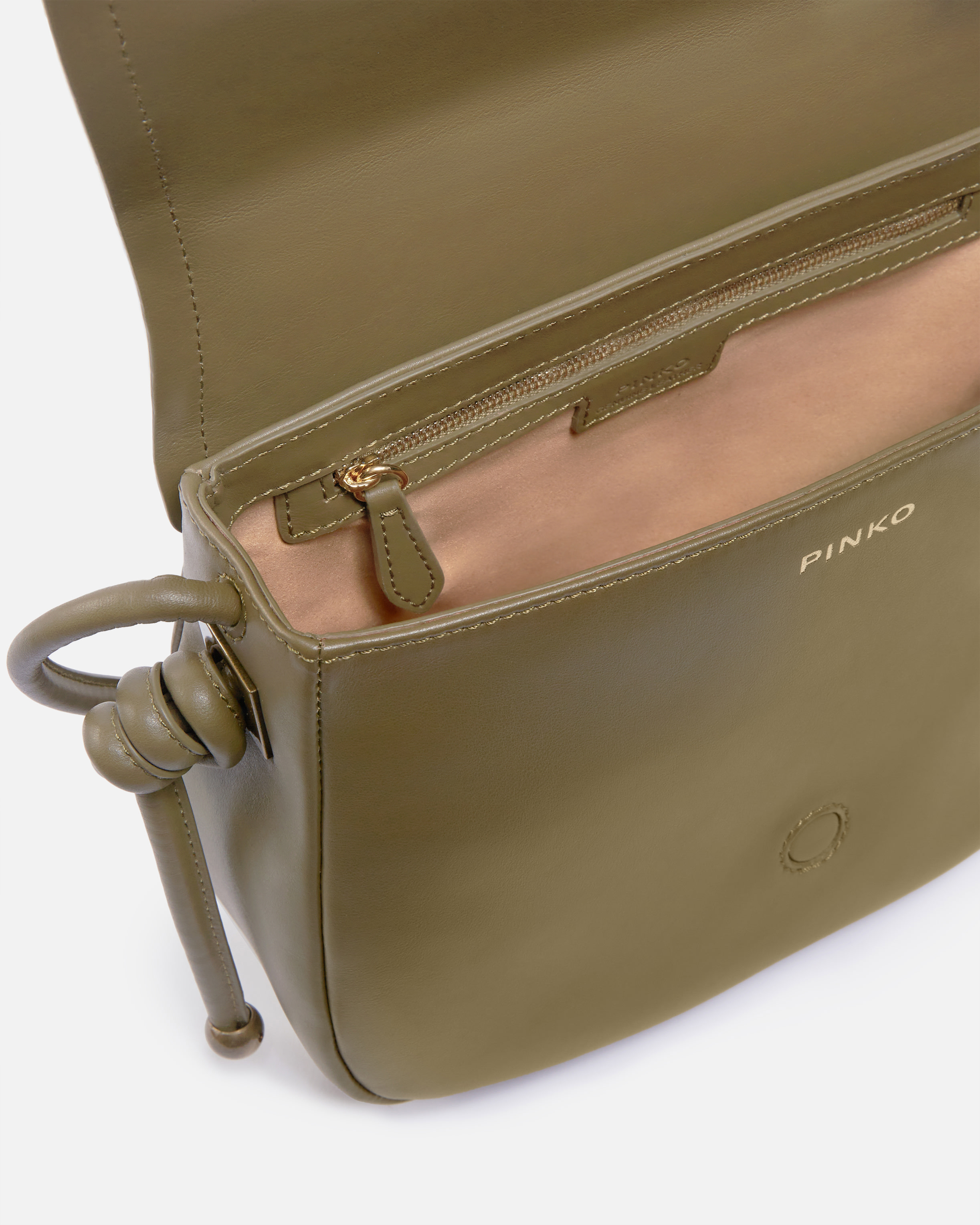 Grand sac à bandoulière en cuir noué PINKO Vert