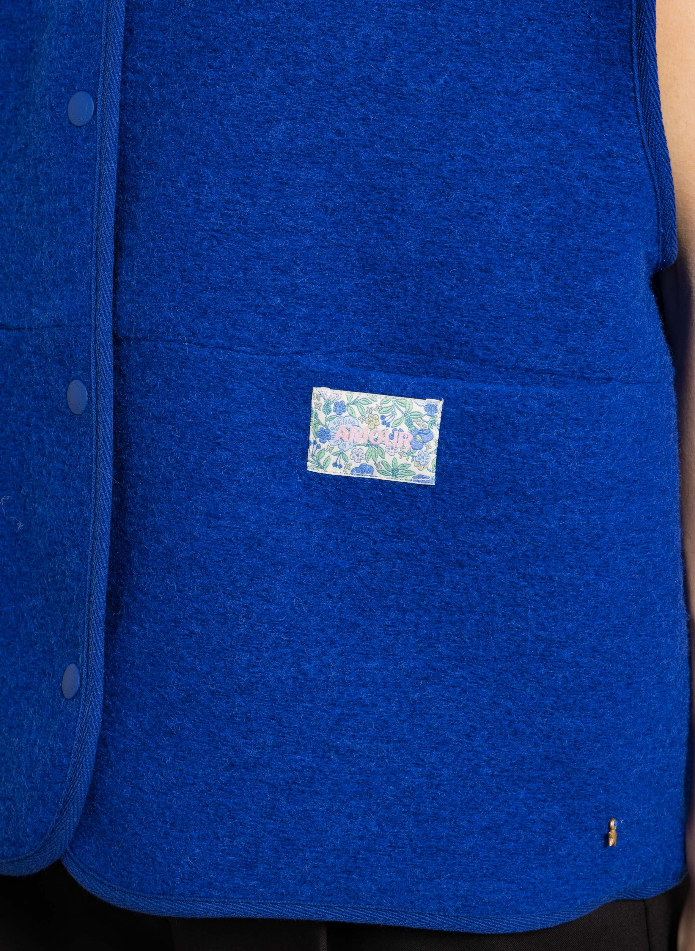 Veste sans manches en laine mélangée  DES PETITS HAUTS Bleu