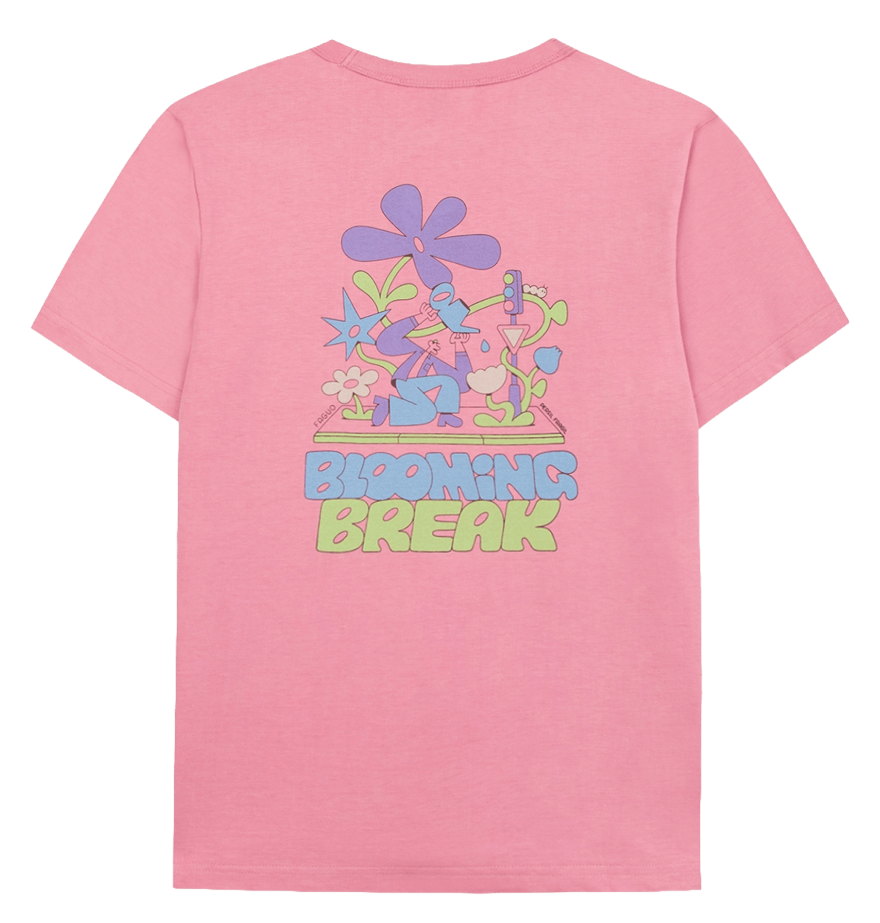 Tee-shirt oversize en coton et coton recyclé FAGUO Rose