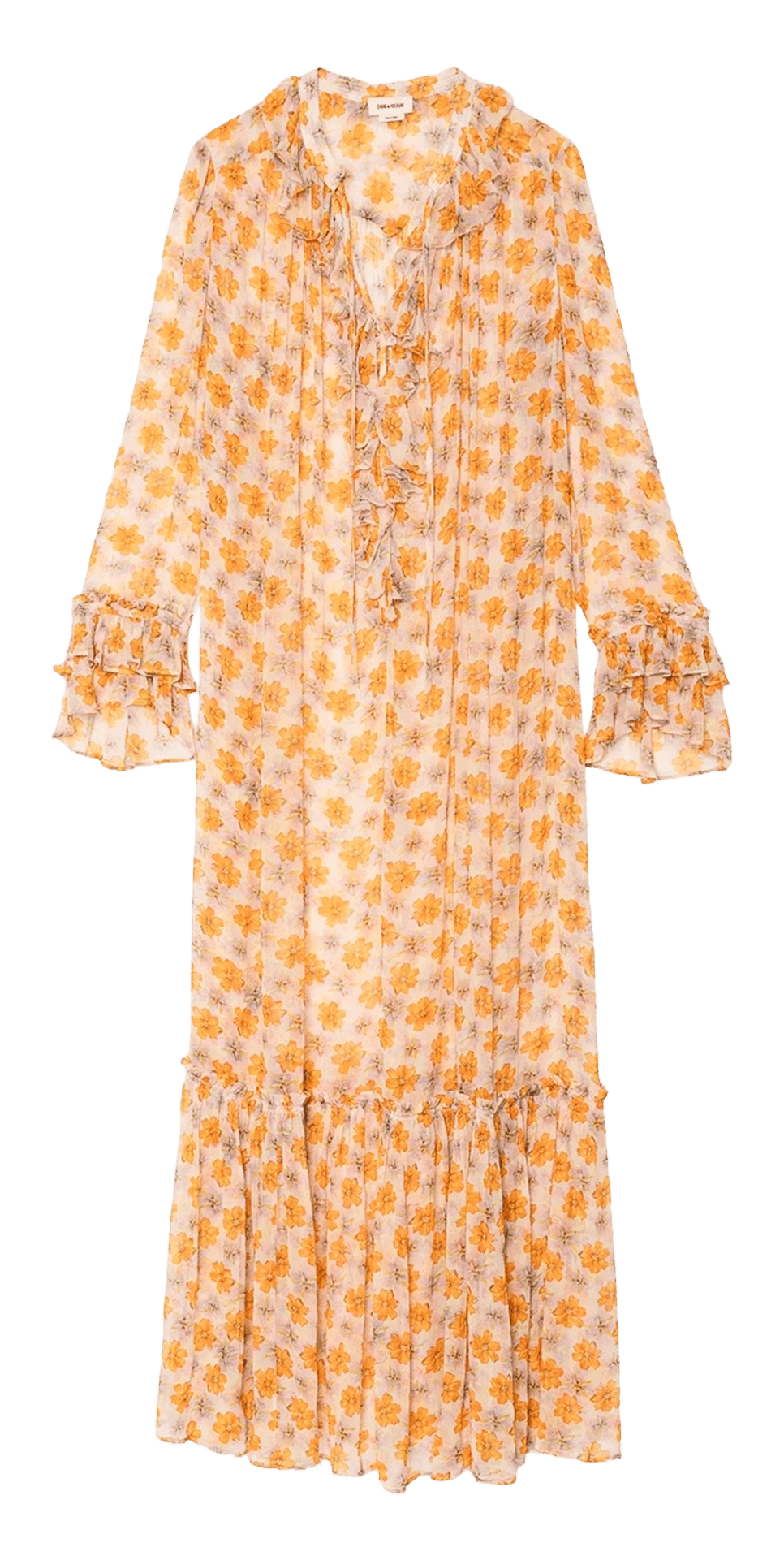 Bedrucktes Kleid mit V-Ausschnitt ZADIG&VOLTAIRE Beige