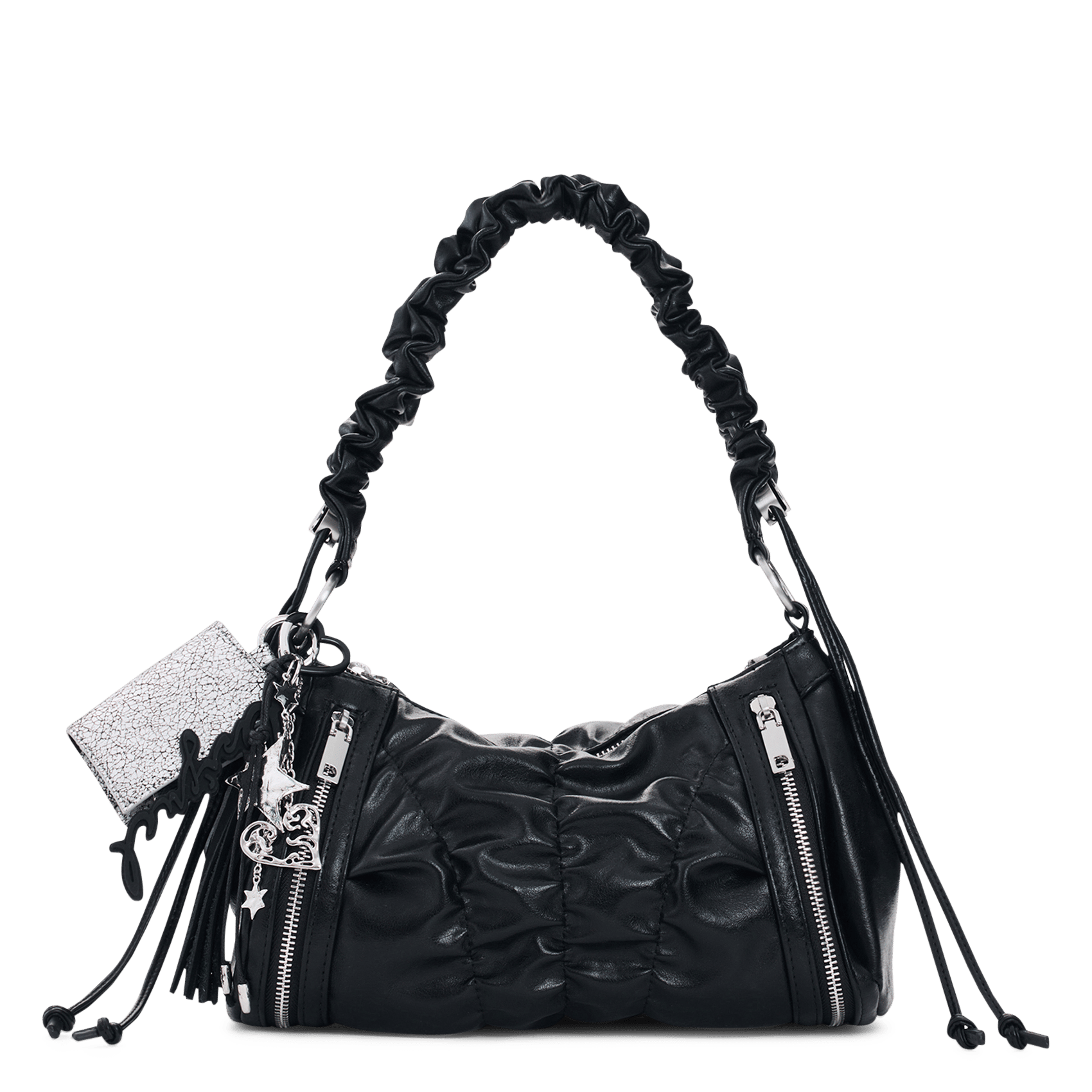 Sac zippé froncé à bandoulière DESIGUAL Noir