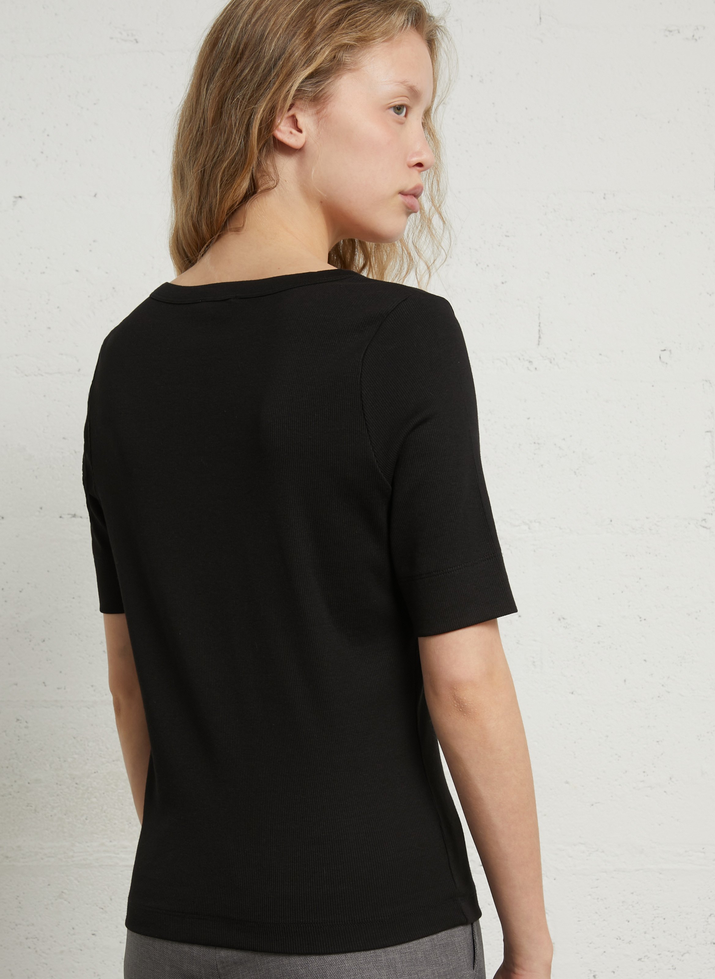 Basic cotton-mix T-shirt MAISON 123 Black