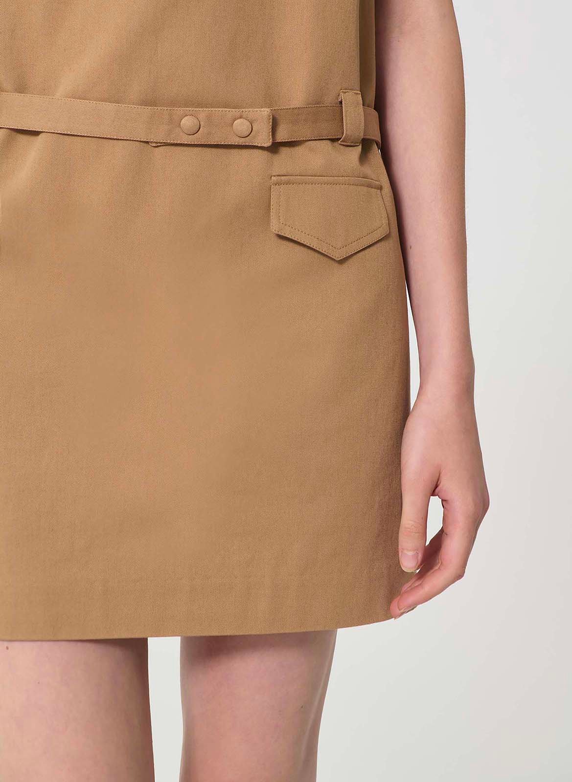 Robe courte col classique en coton TARA JARMON Marron