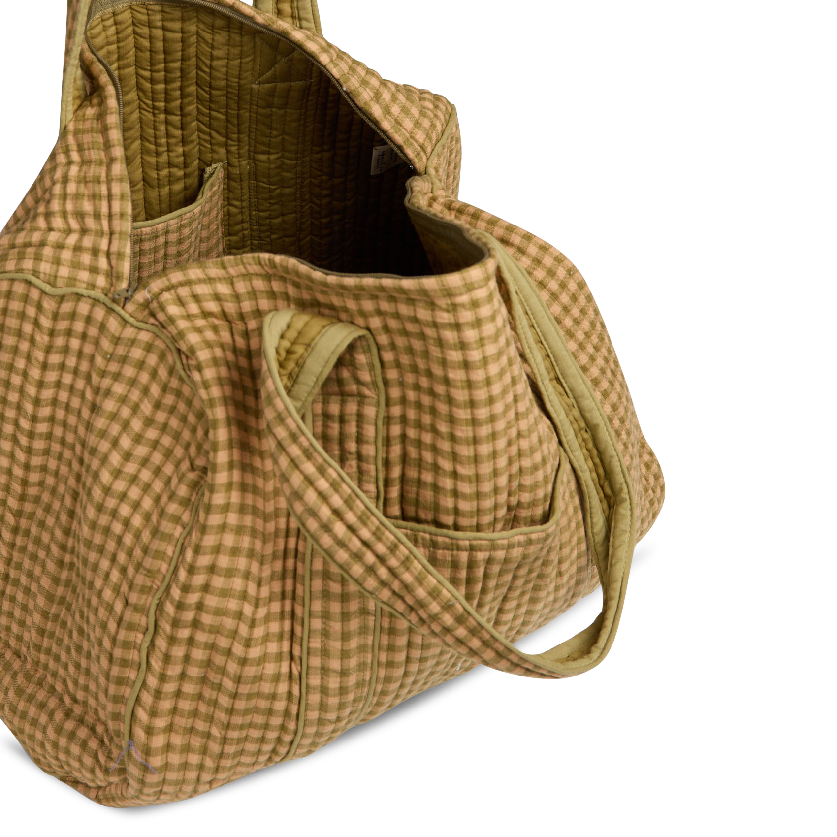 Sac à carreaux en coton matelassé APACHES COLLECTIONS Vert