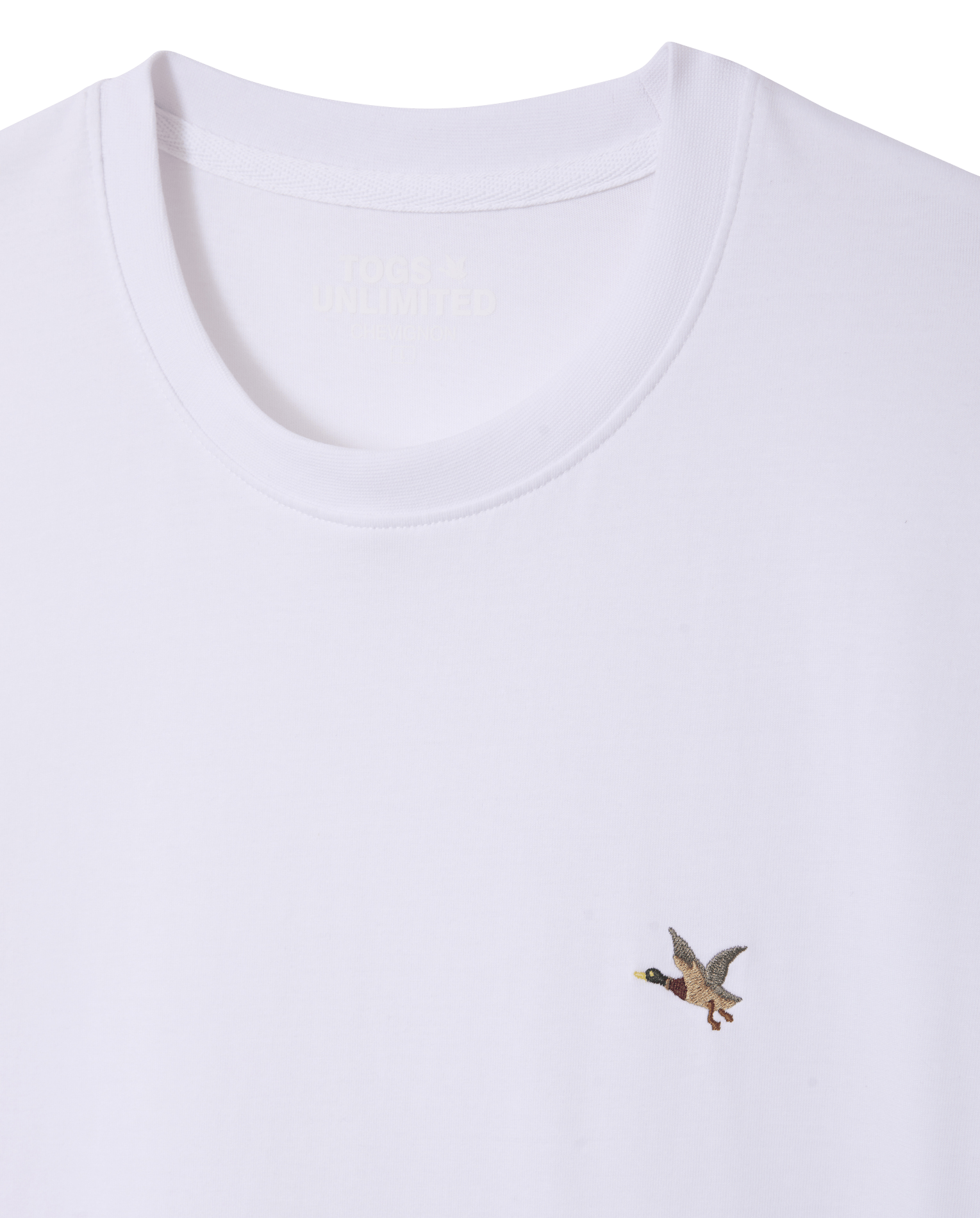 Tee-shirt droit col rond uni à logo brodé CHEVIGNON Blanc