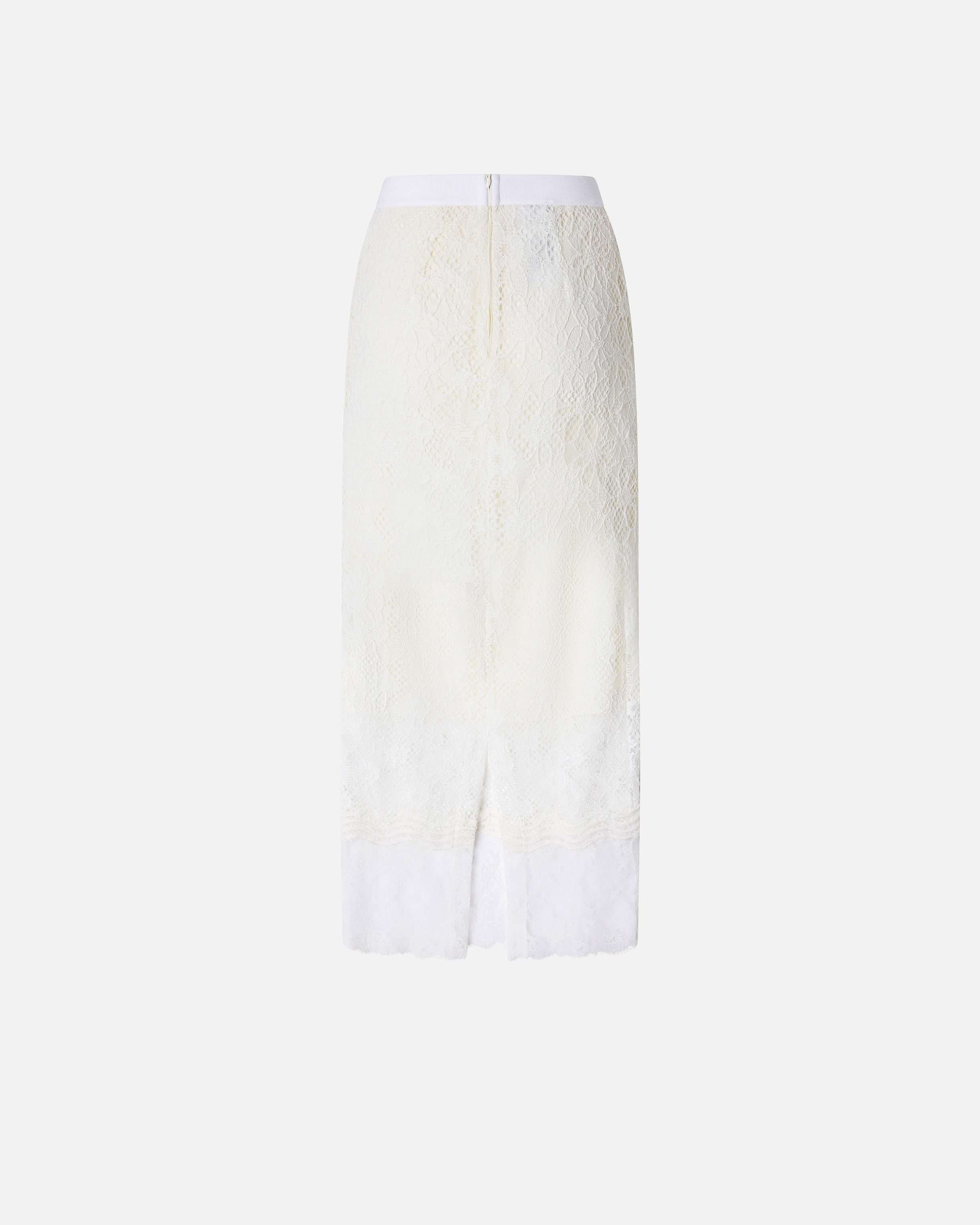 Jupe midi en dentelle avec petites fentes PINKO Blanc