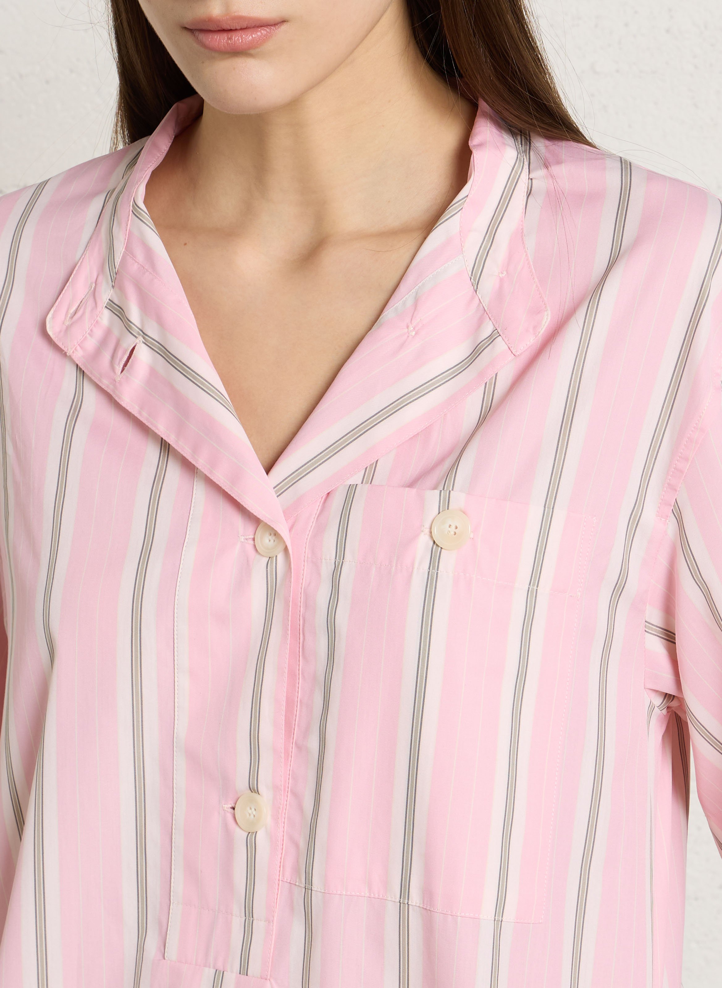 Langes Rundhalskleid aus Baumwolle. SOEUR Rosa