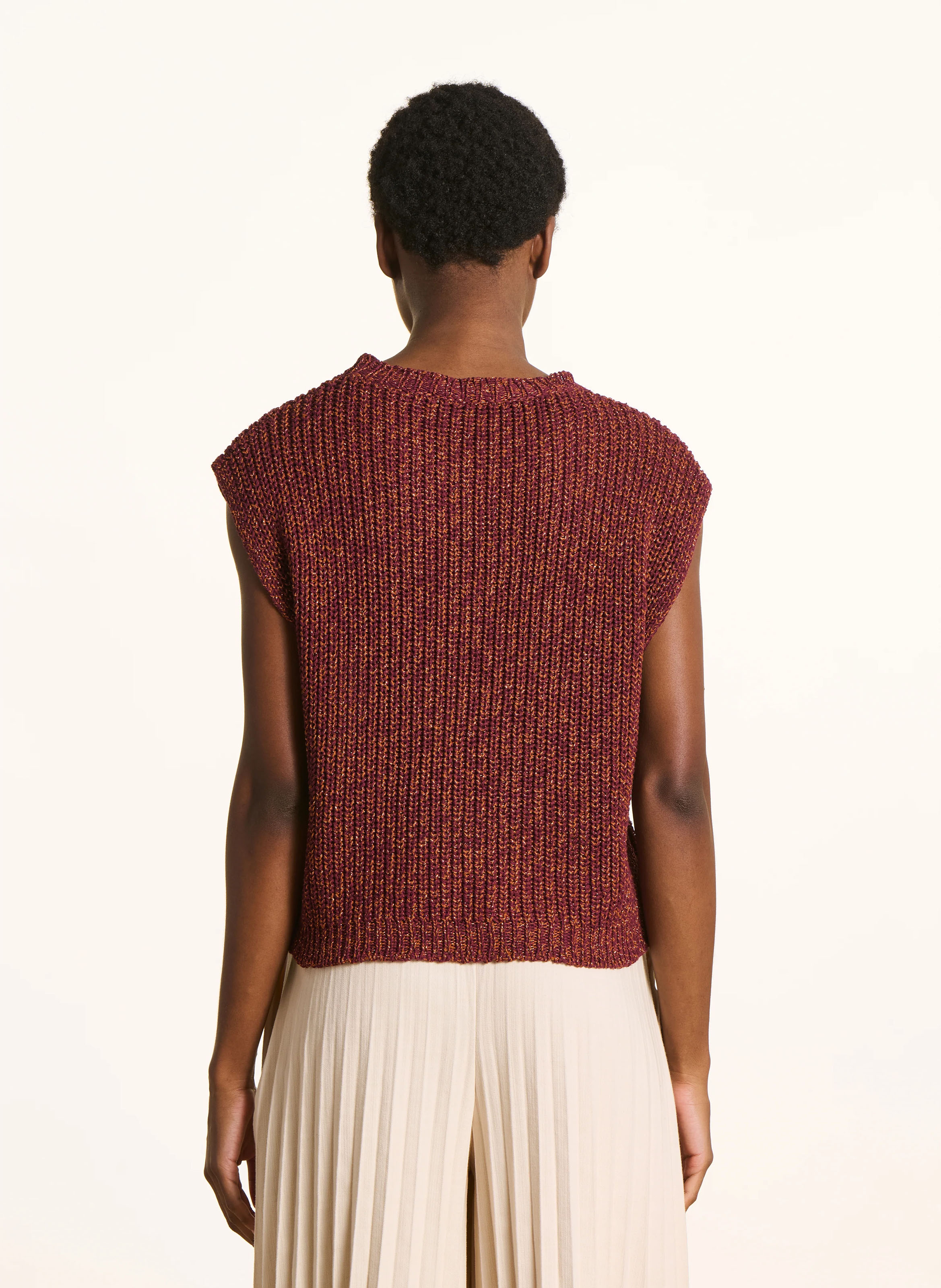 Gerade geschnittener Rundhalspullover aus Strick LA FEE MARABOUTEE Braun