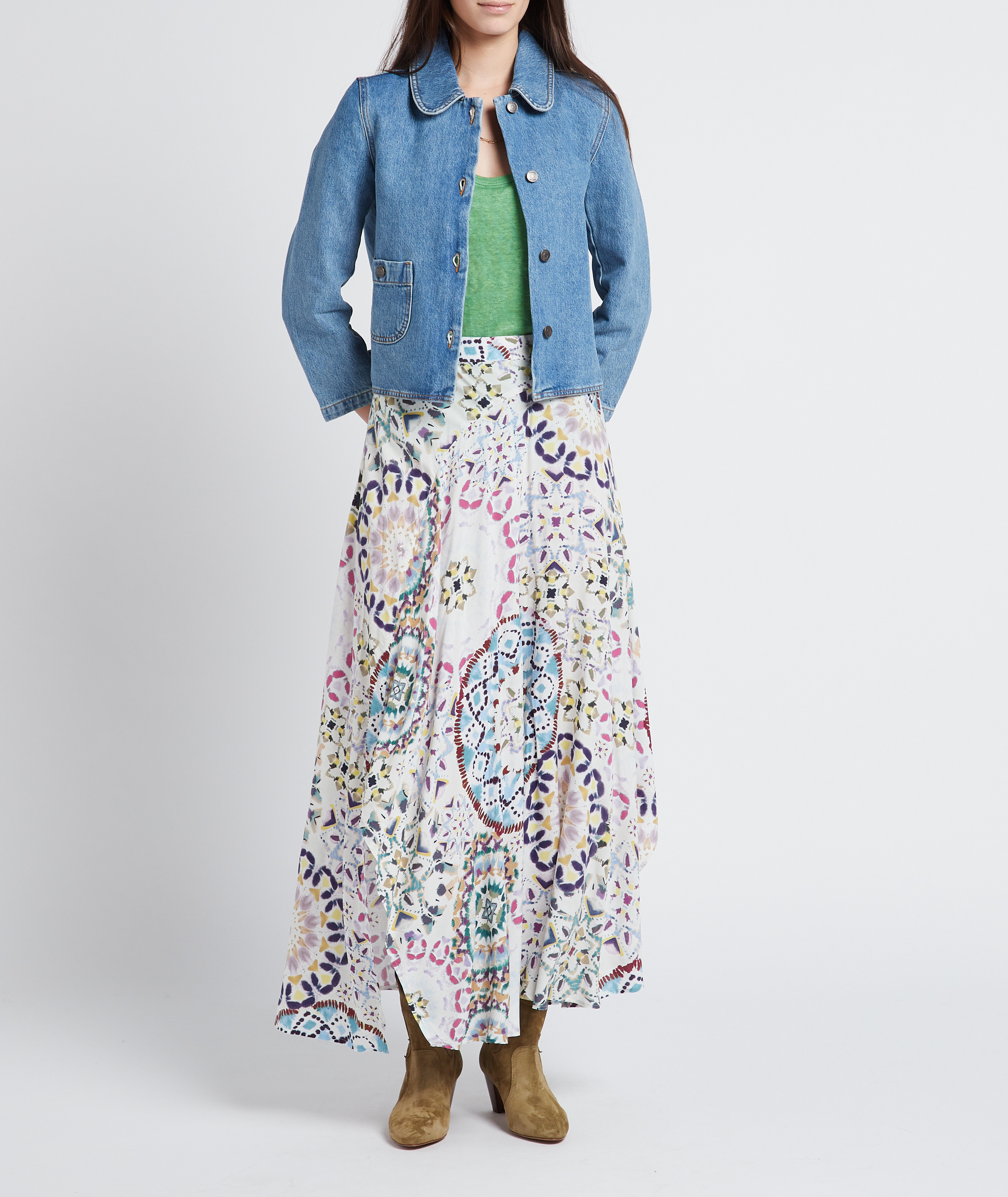 Veste courte en denim délavé BA&SH Bleu