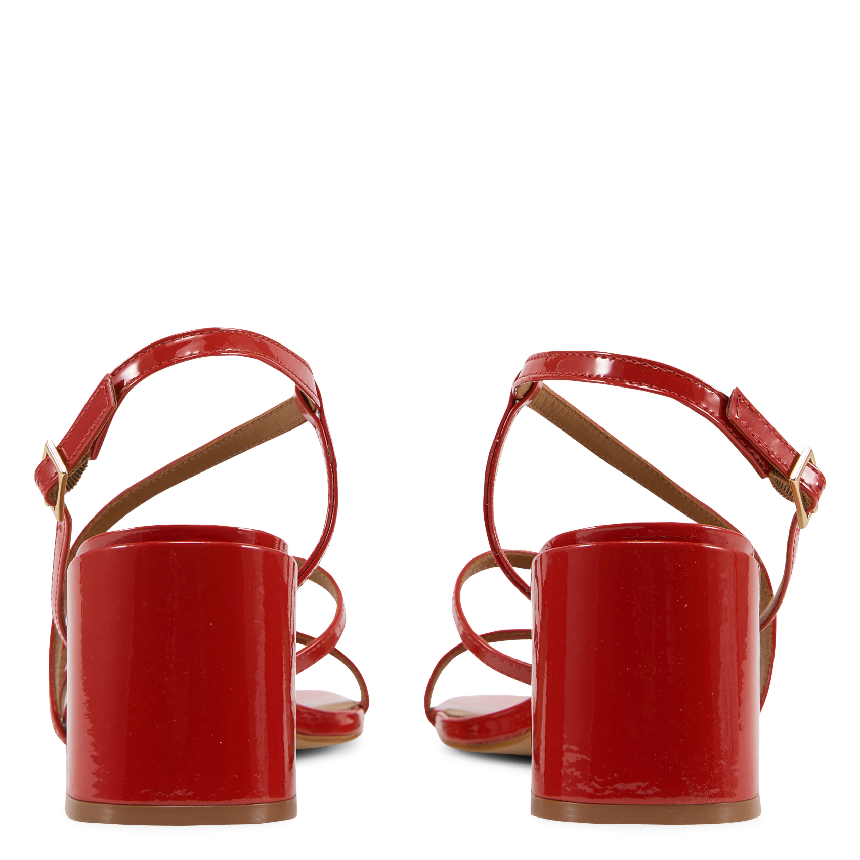 Sandales hautes en cuir vernis SAISON 1865 Rouge