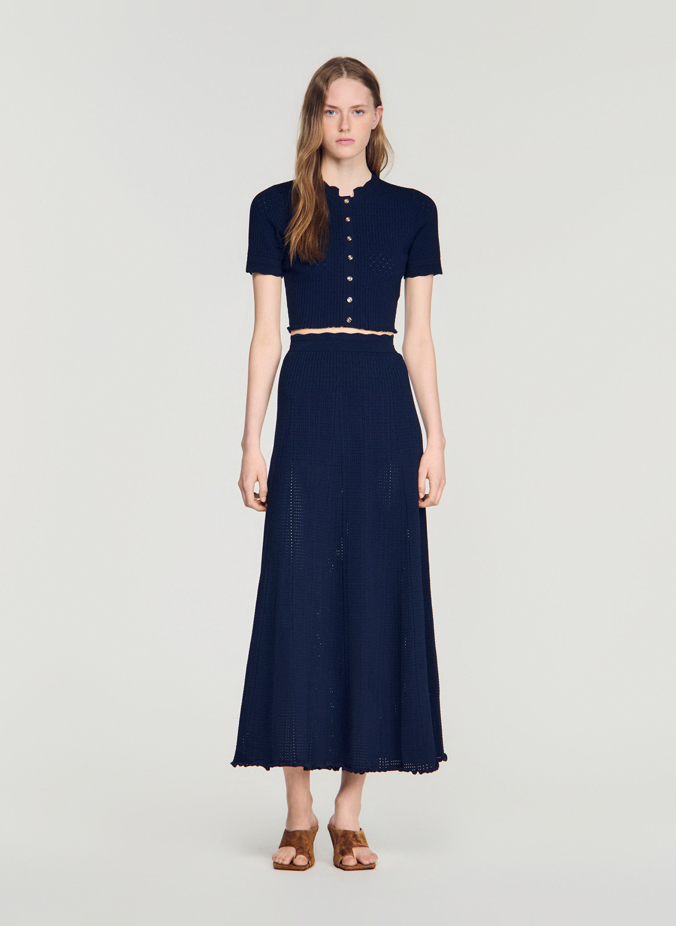 Halflange, gerende rok SANDRO Blauw
