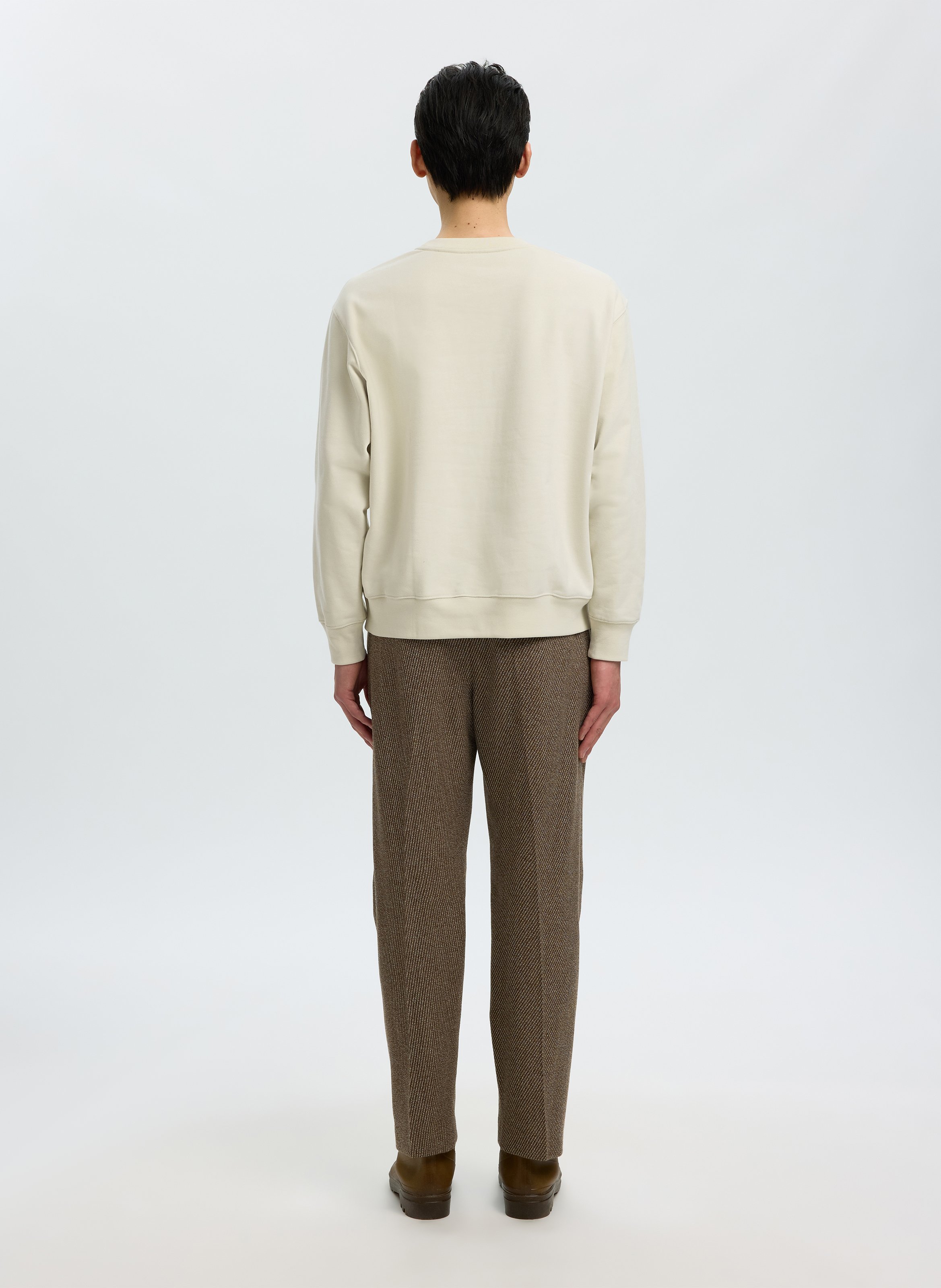 Rechte sweater met ronde hals en borduursel SELECTED Beige