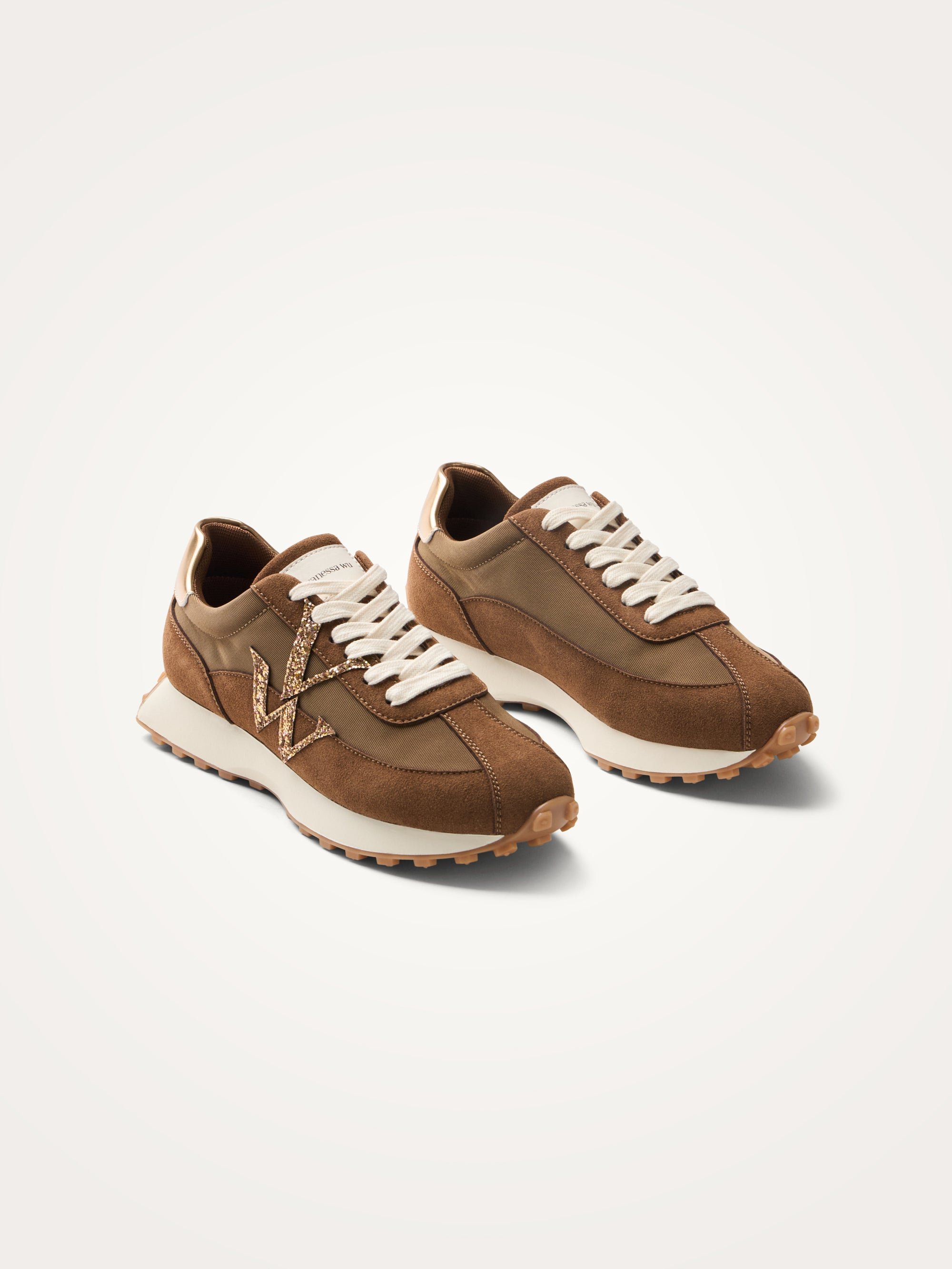 Sneakers with monogram on running sole VANESSA WU Brown