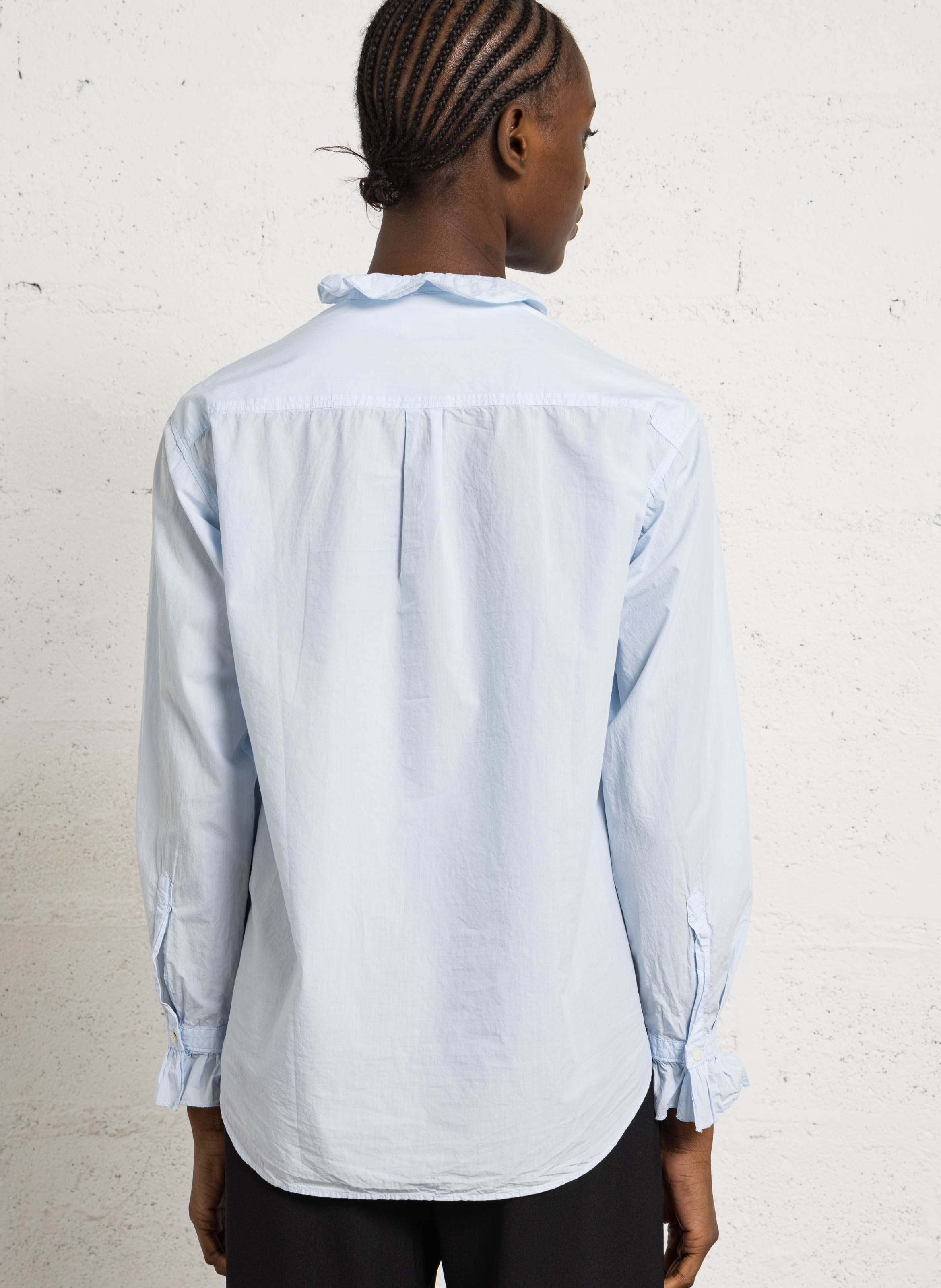 Chemise droite à volants en coton HARTFORD Bleu