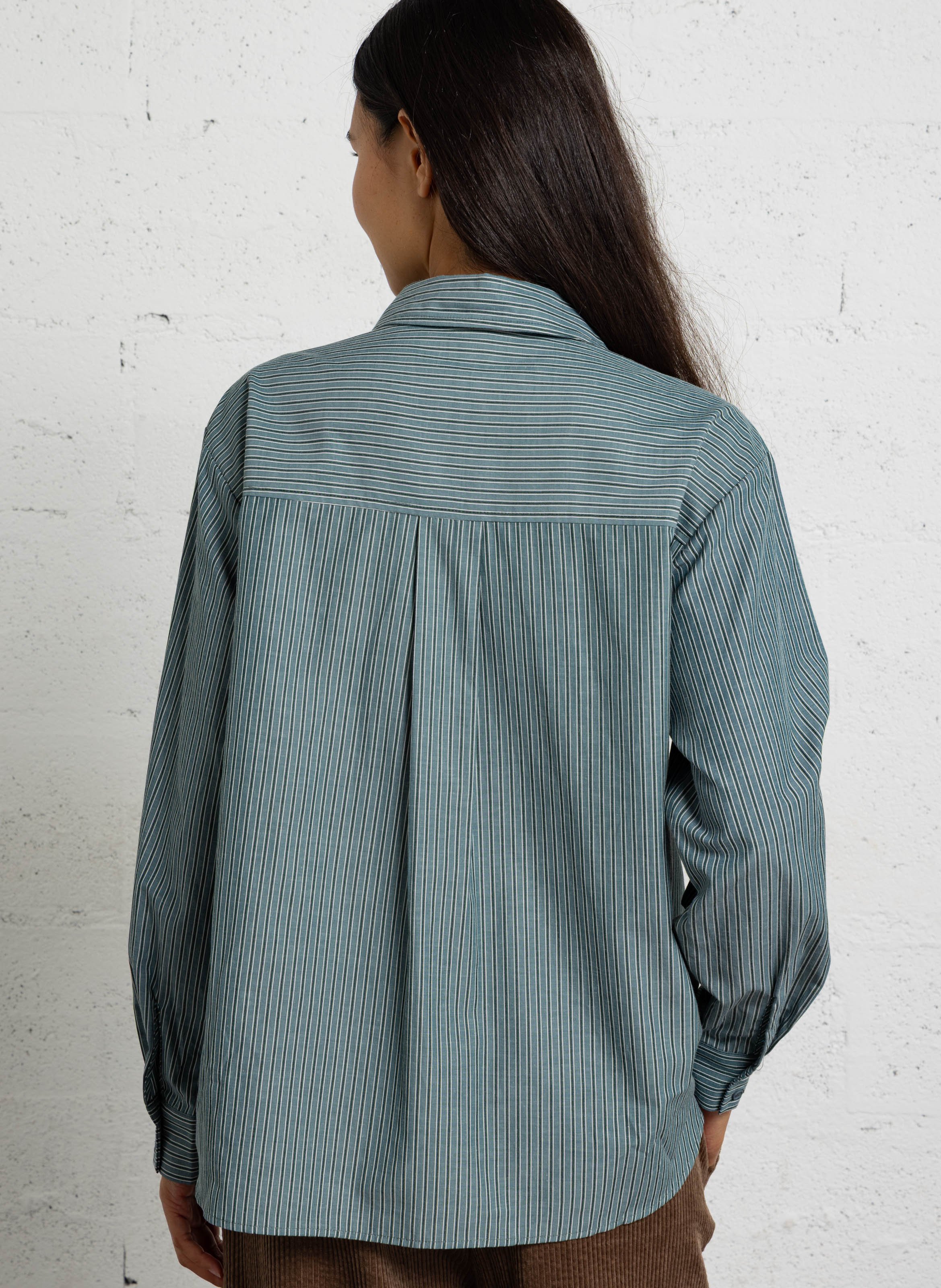 Chemise col classique en coton mélangé SEE U SOON Vert