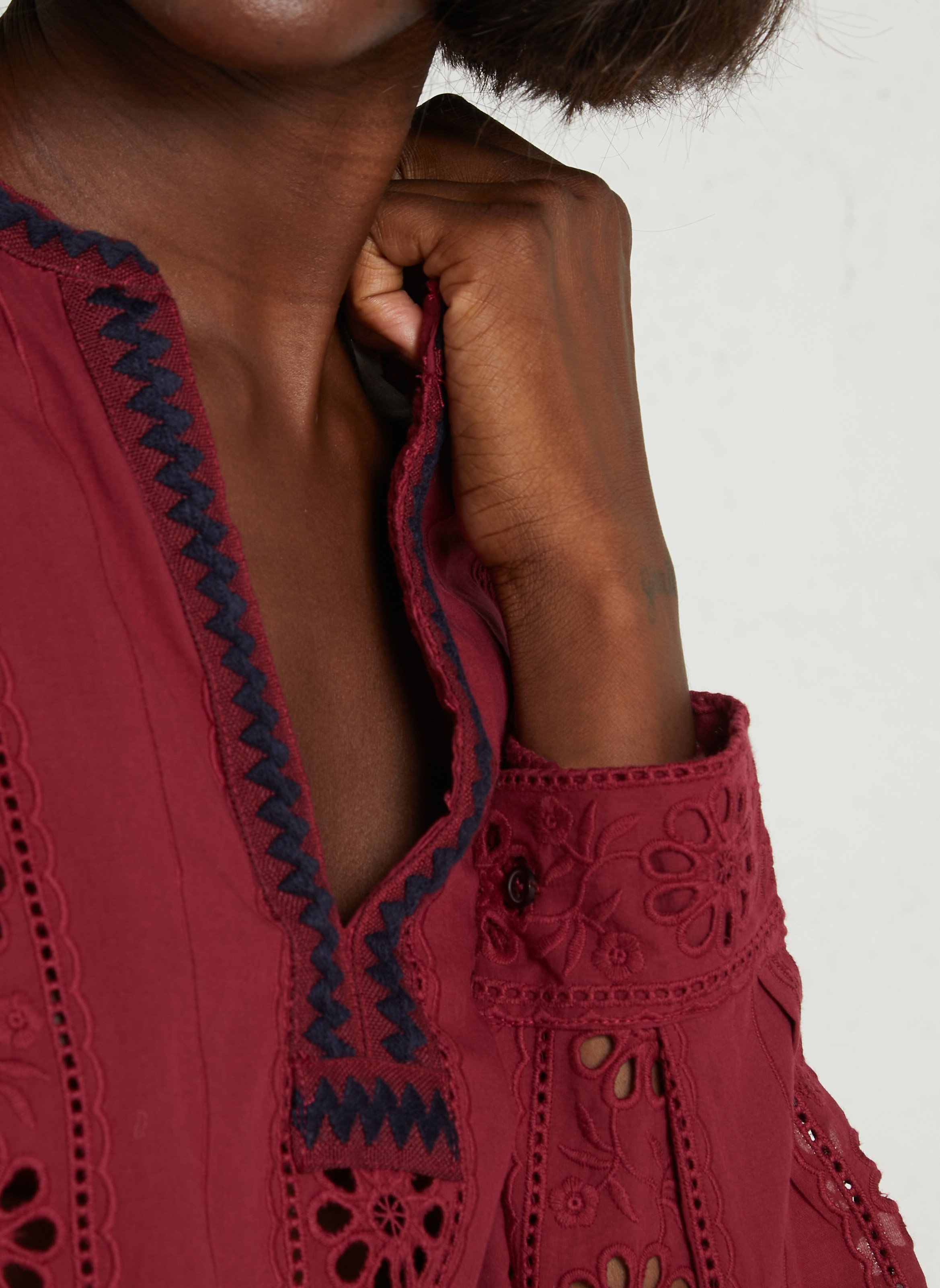 Henley-Bluse aus Baumwolle THE KORNER Rot