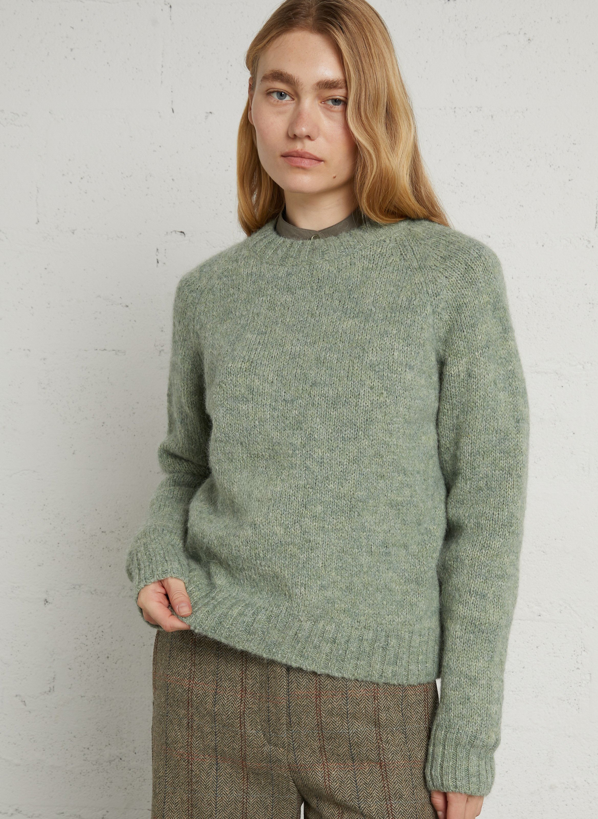 Trui met ronde hals | wolblend MASSCOB Groen