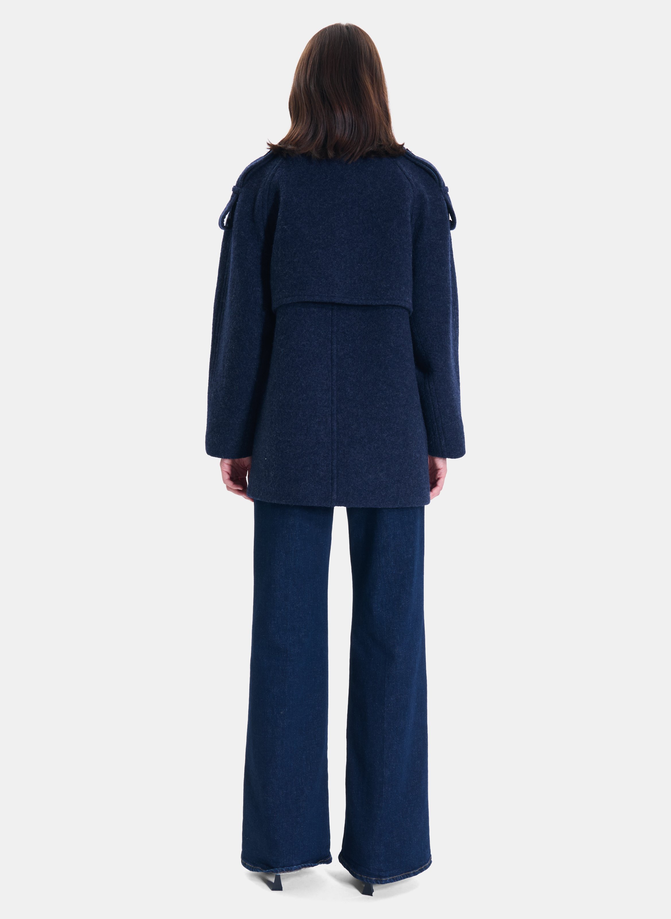 High-neck wool coat ZAPA Blue
