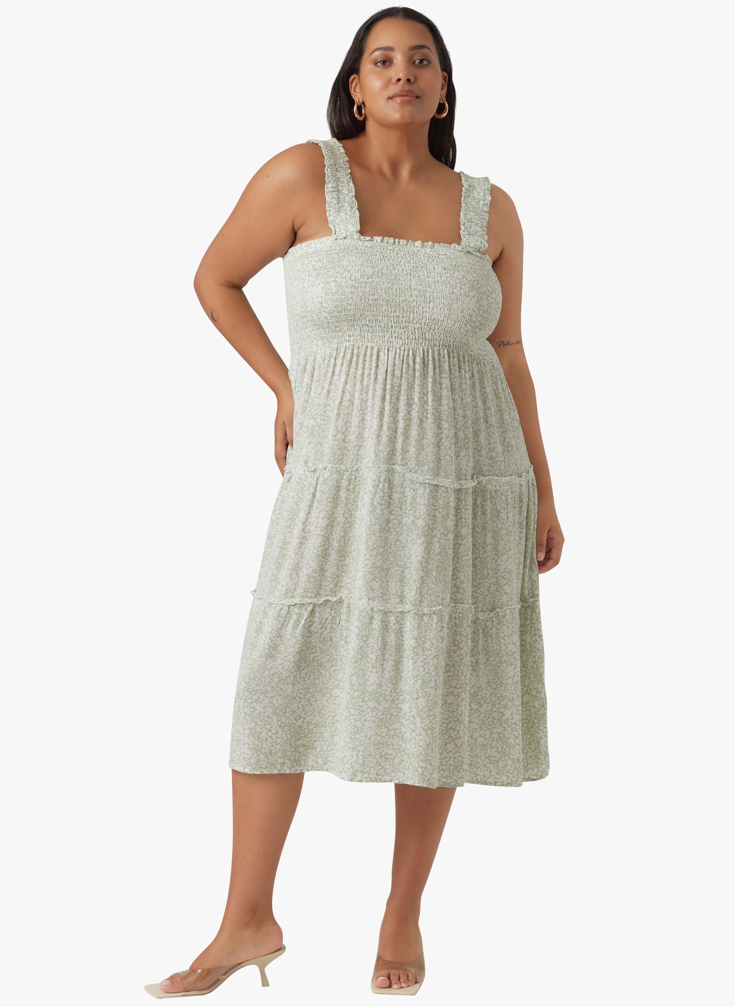 Robe col carré ample à imprimé VERO MODA CURVE