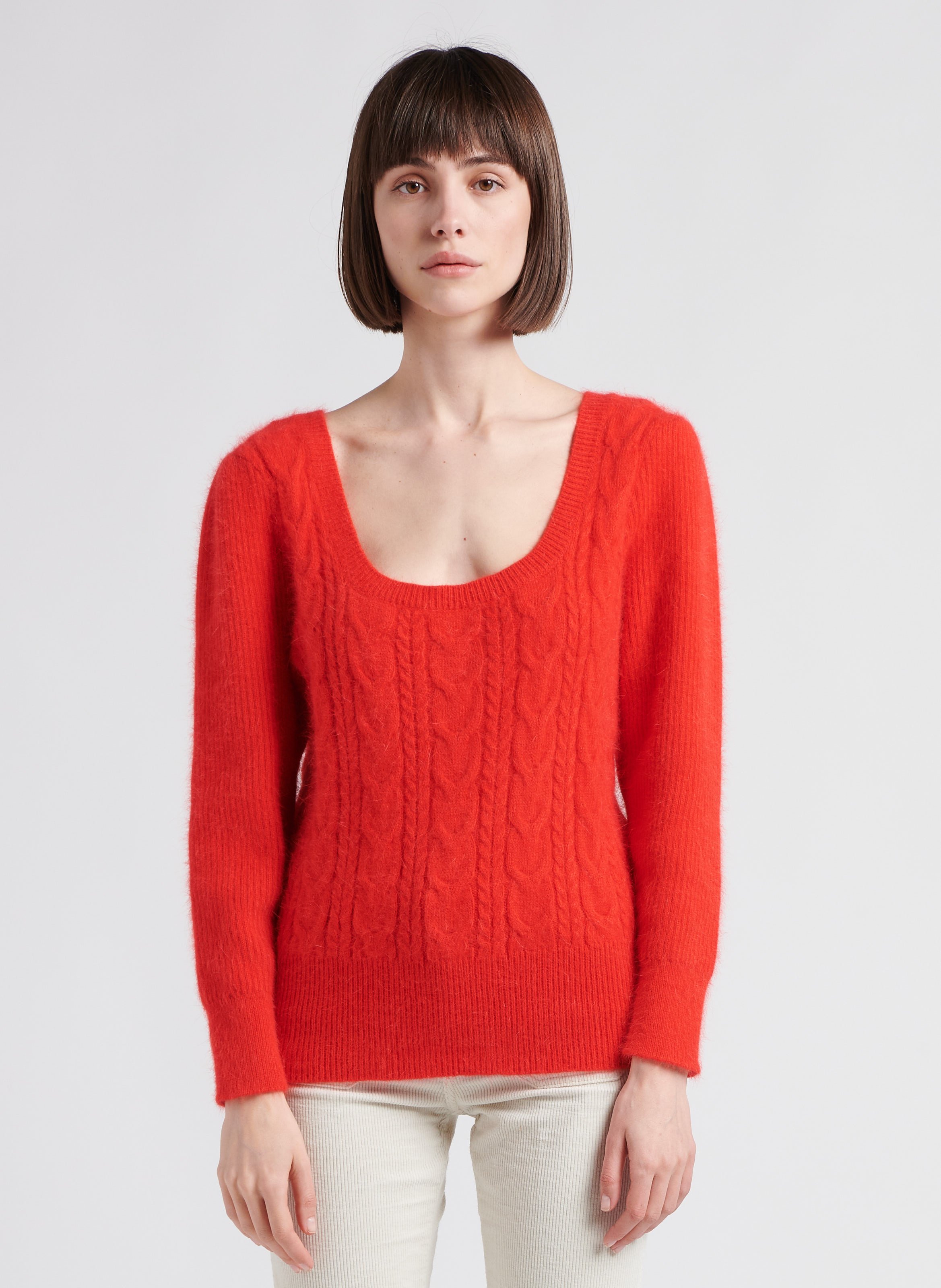 Pull angora online rouge