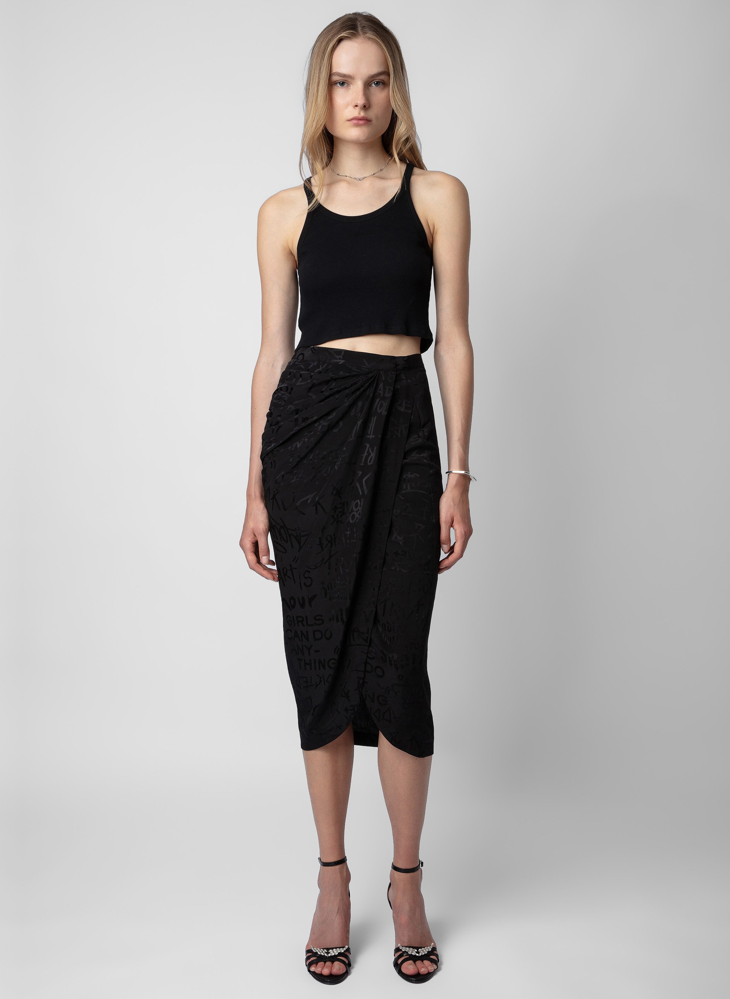 Silk shop jacquard skirt