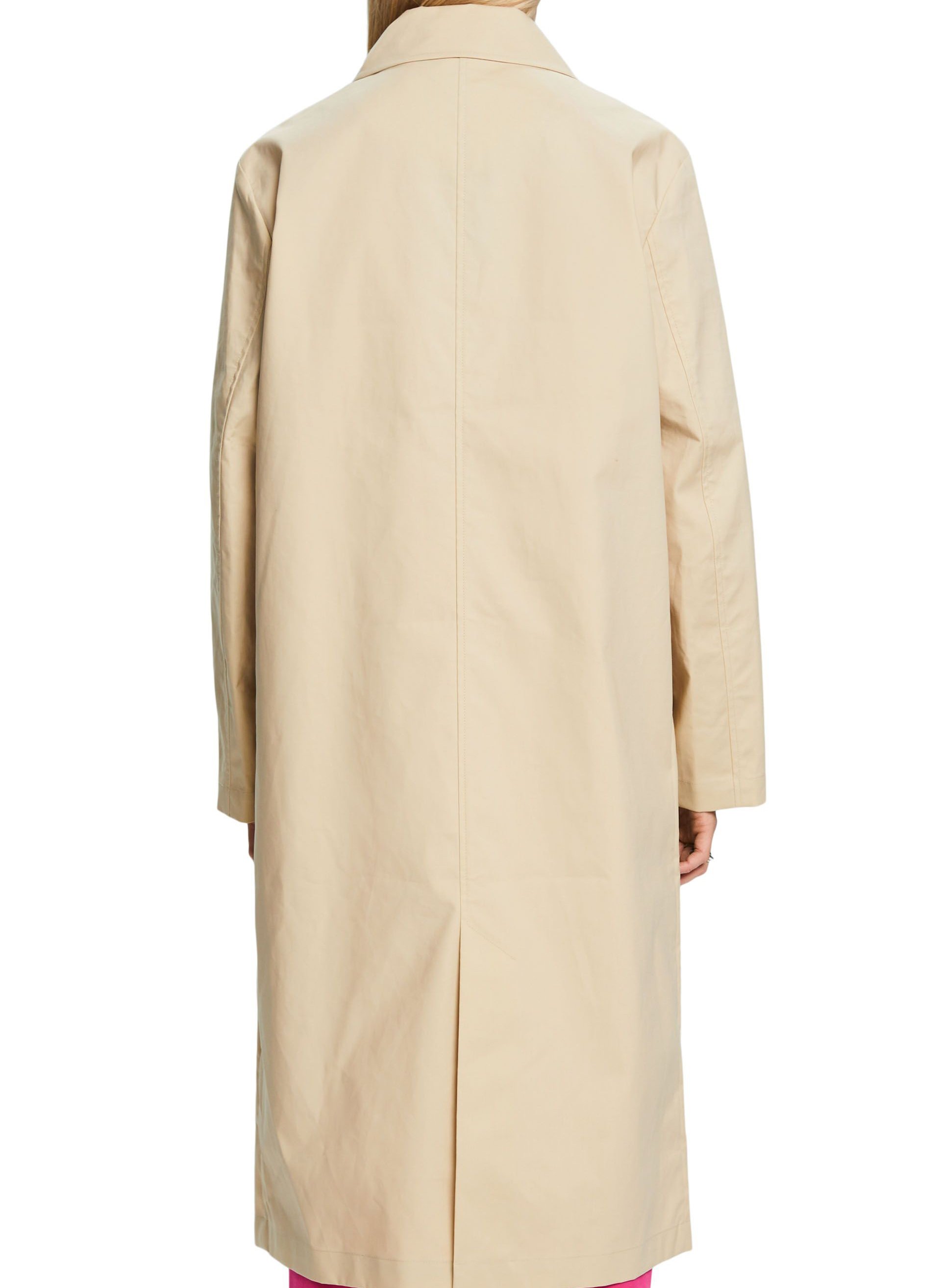 Manteau col classique en coton Beige