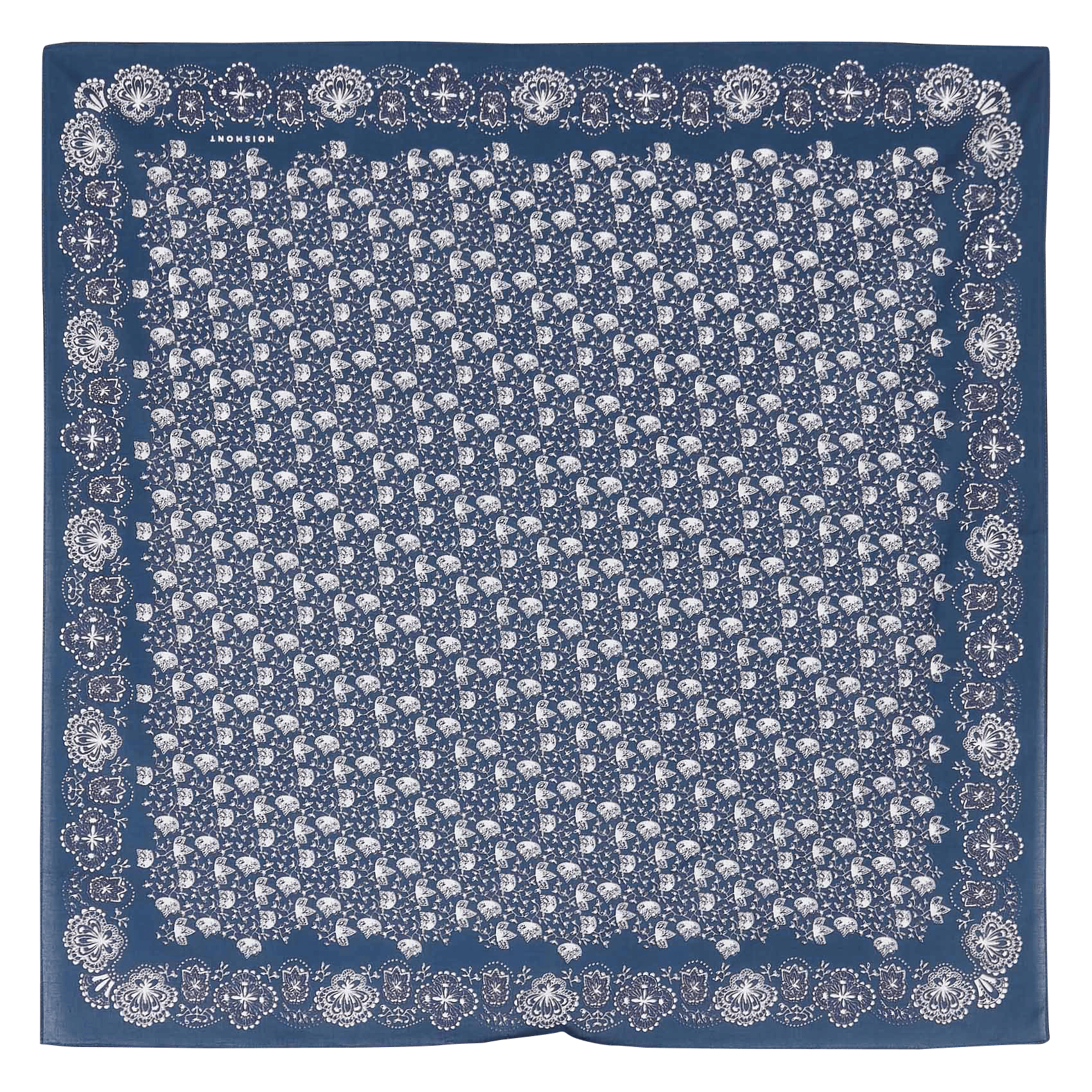 Floral print cotton floaty scarf MOISMONT Blue