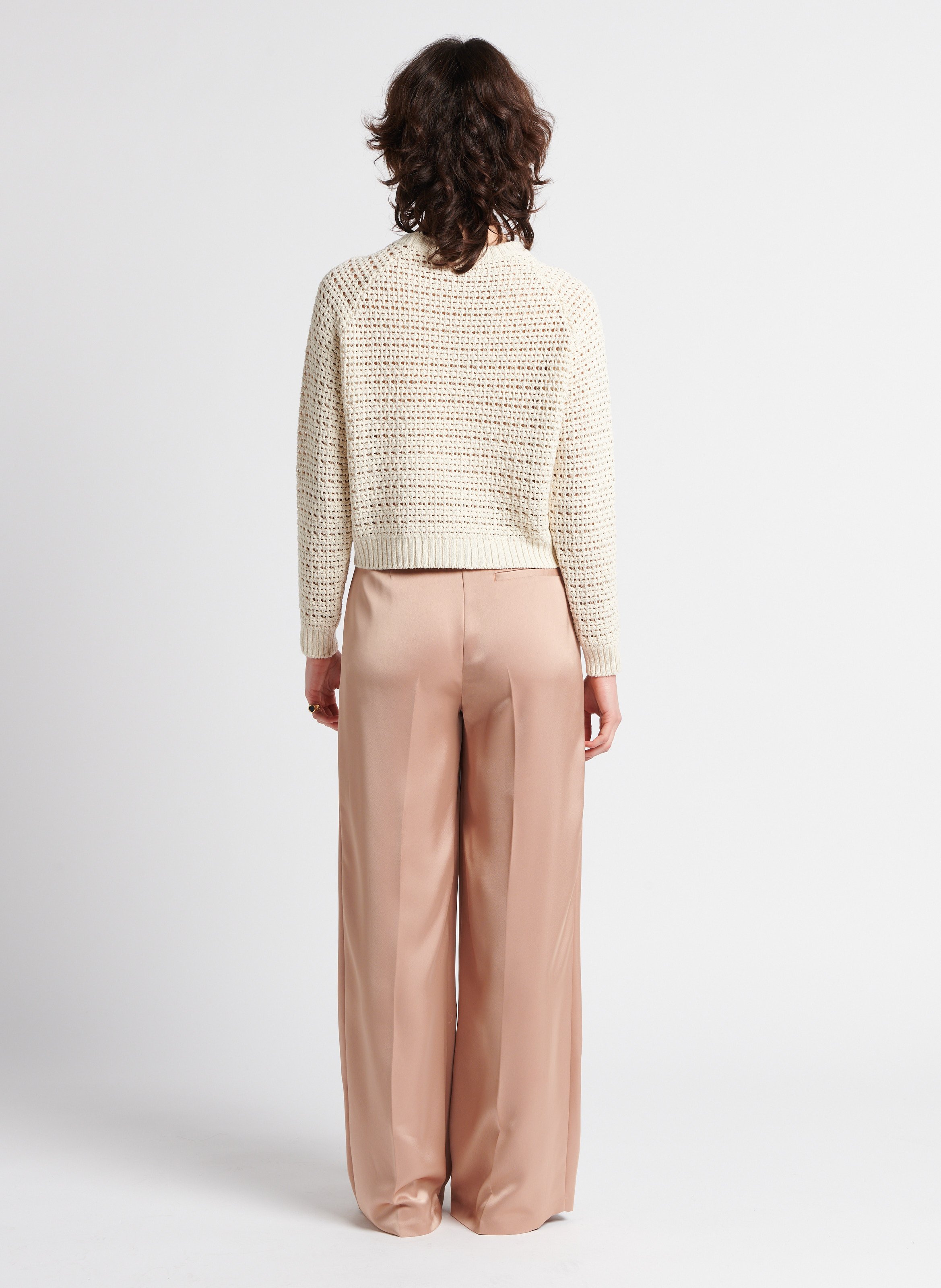 Pantalon large effet satiné COLLECTORS CLUB Beige