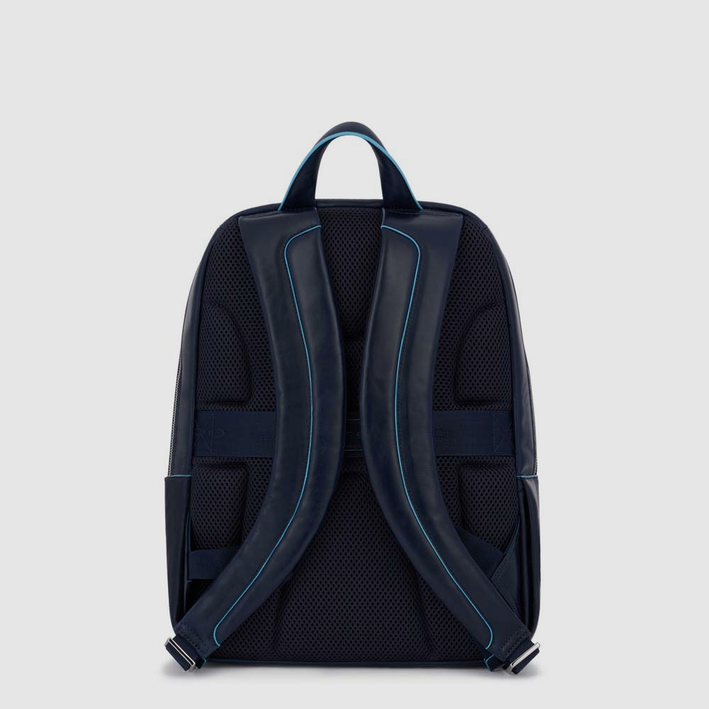 Leather backpack PIQUADRO Blue