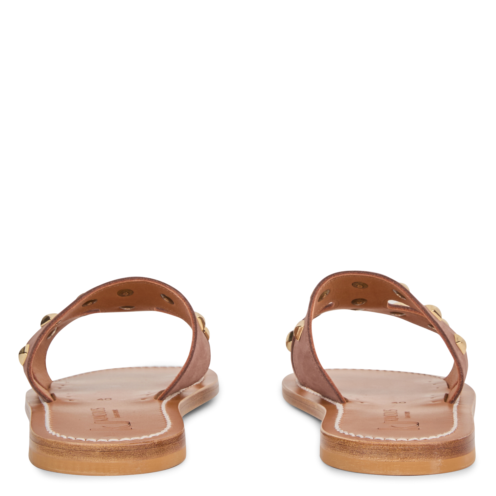 Sandales plates à clous en cuir  K JACQUES Marron